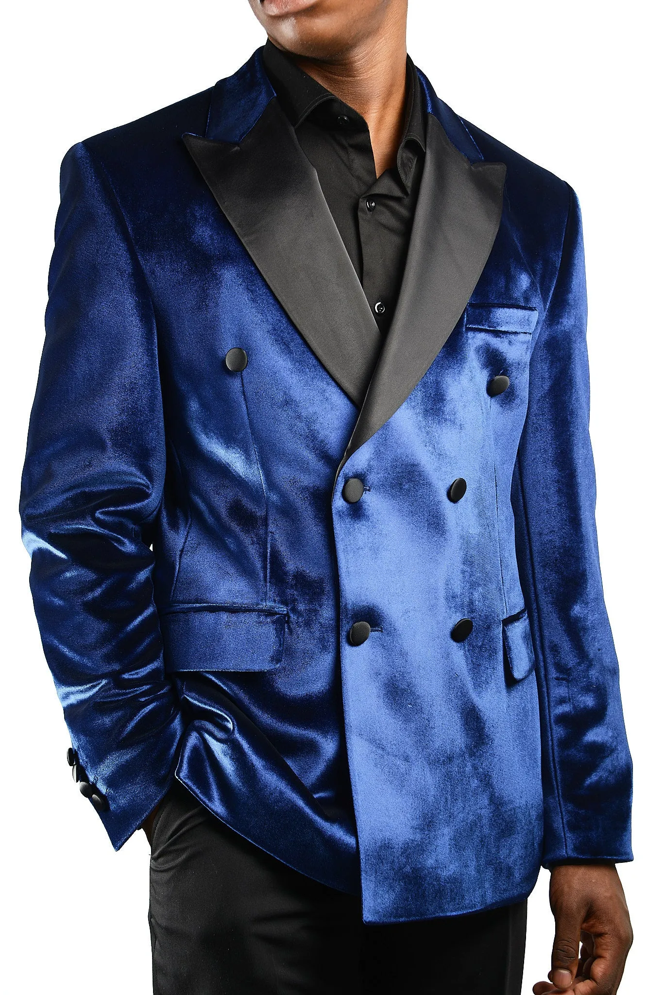 Mayfair Solid DB Velvet Blazer