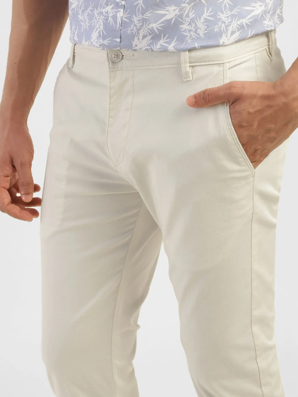 Men's Beige Slim Fit Chinos