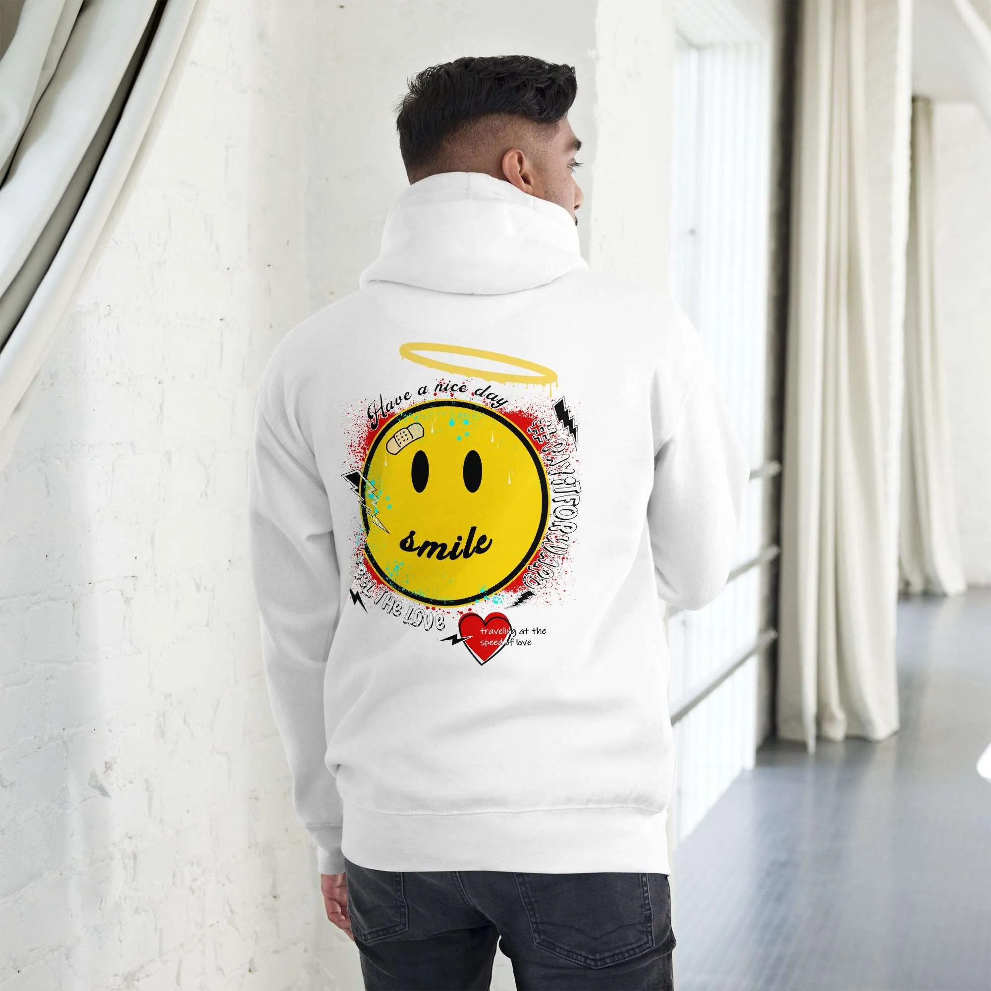 Men's Cartoon Character Graphic And Slogan Hoodie