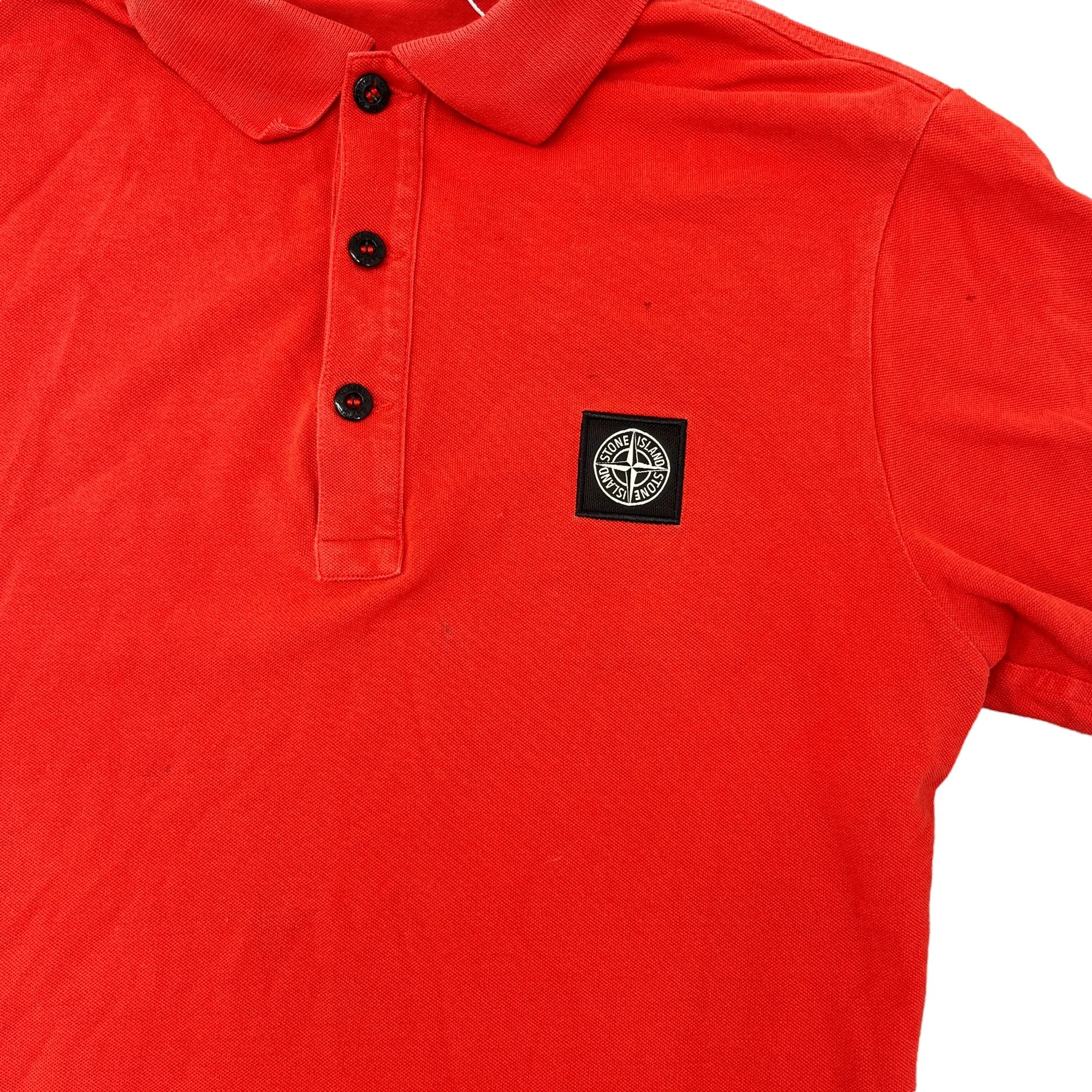 Men's Embroidered Logo Polo Shirt Red Size M