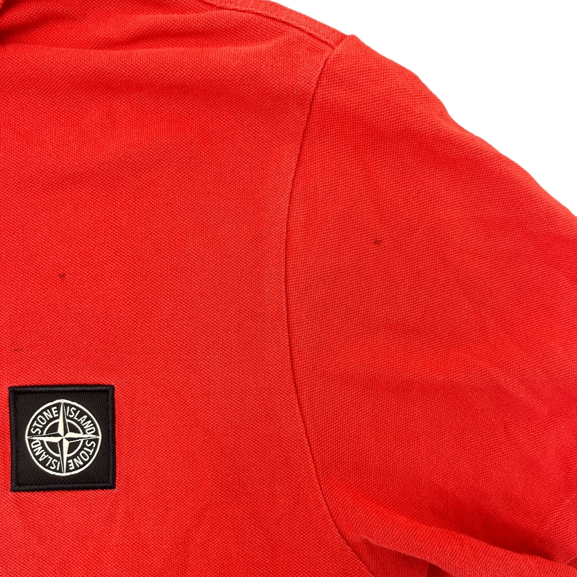 Men's Embroidered Logo Polo Shirt Red Size M