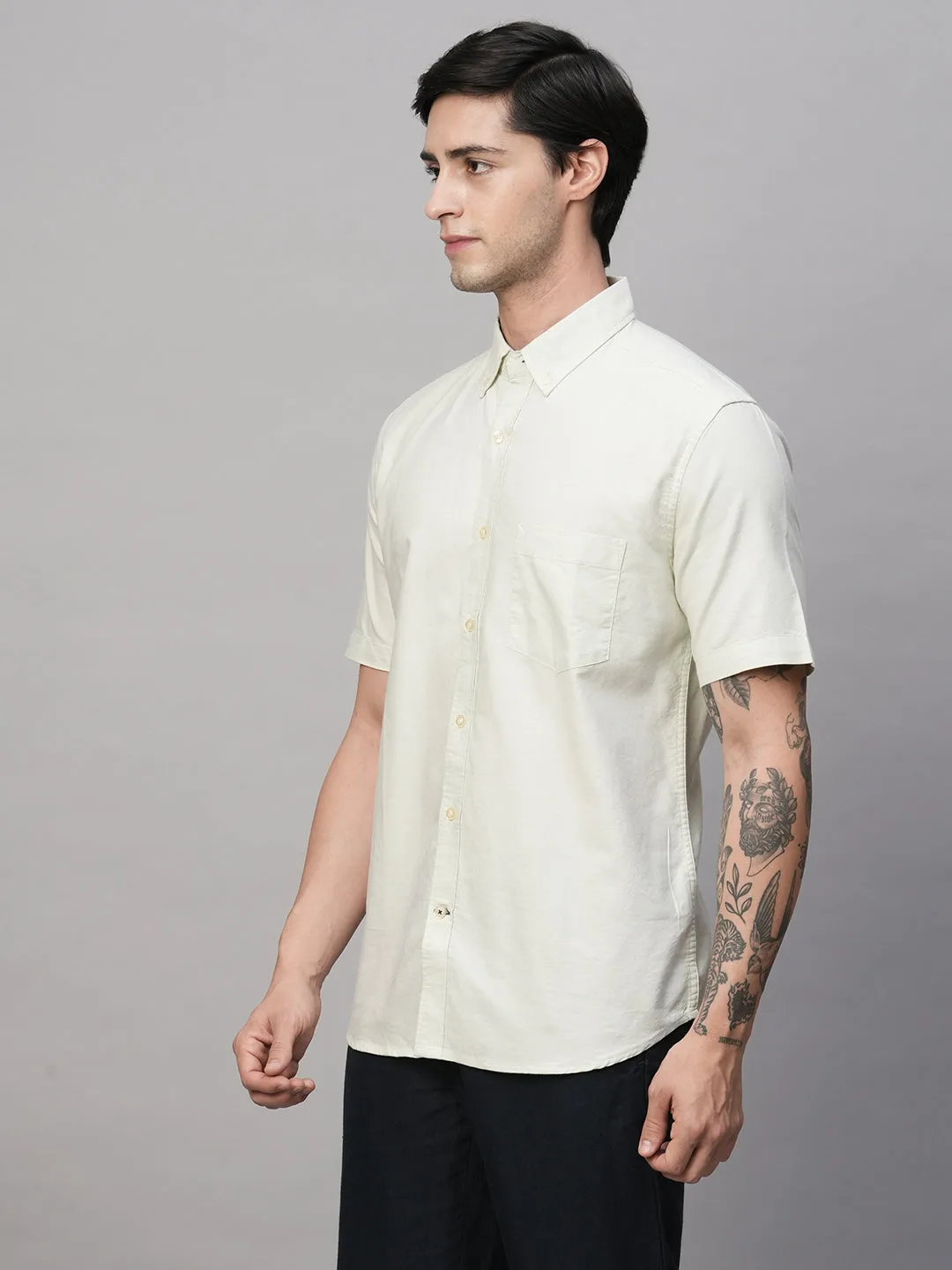 Men's Mint Oxford Cotton Regular Fit Shirts