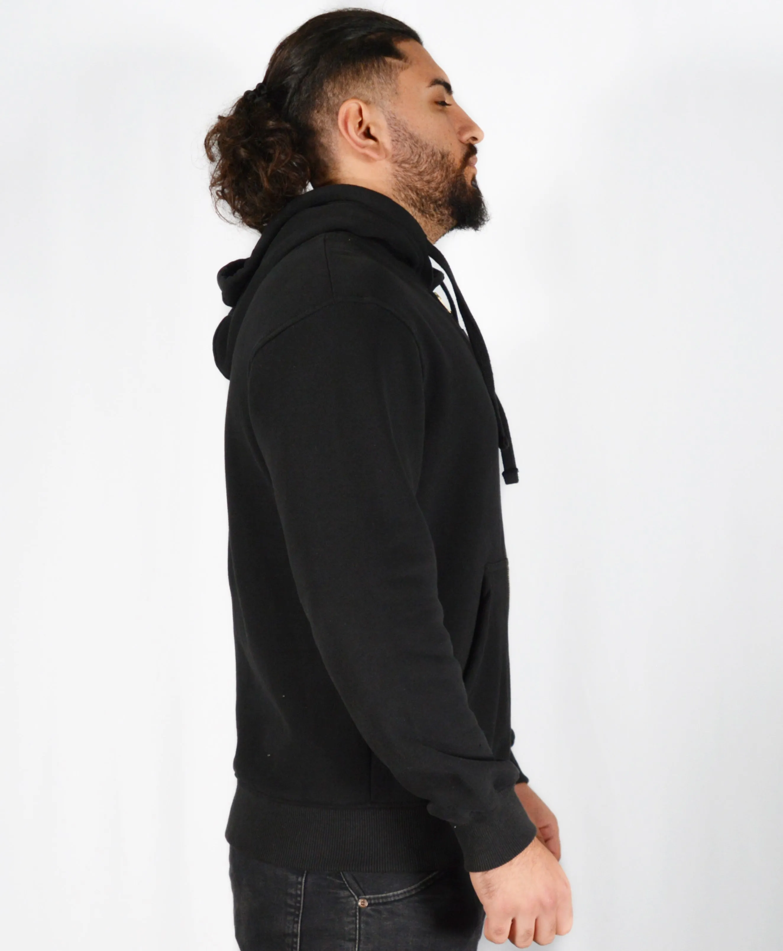 Mens O.G. Symbol Black Zipped Hooded Top