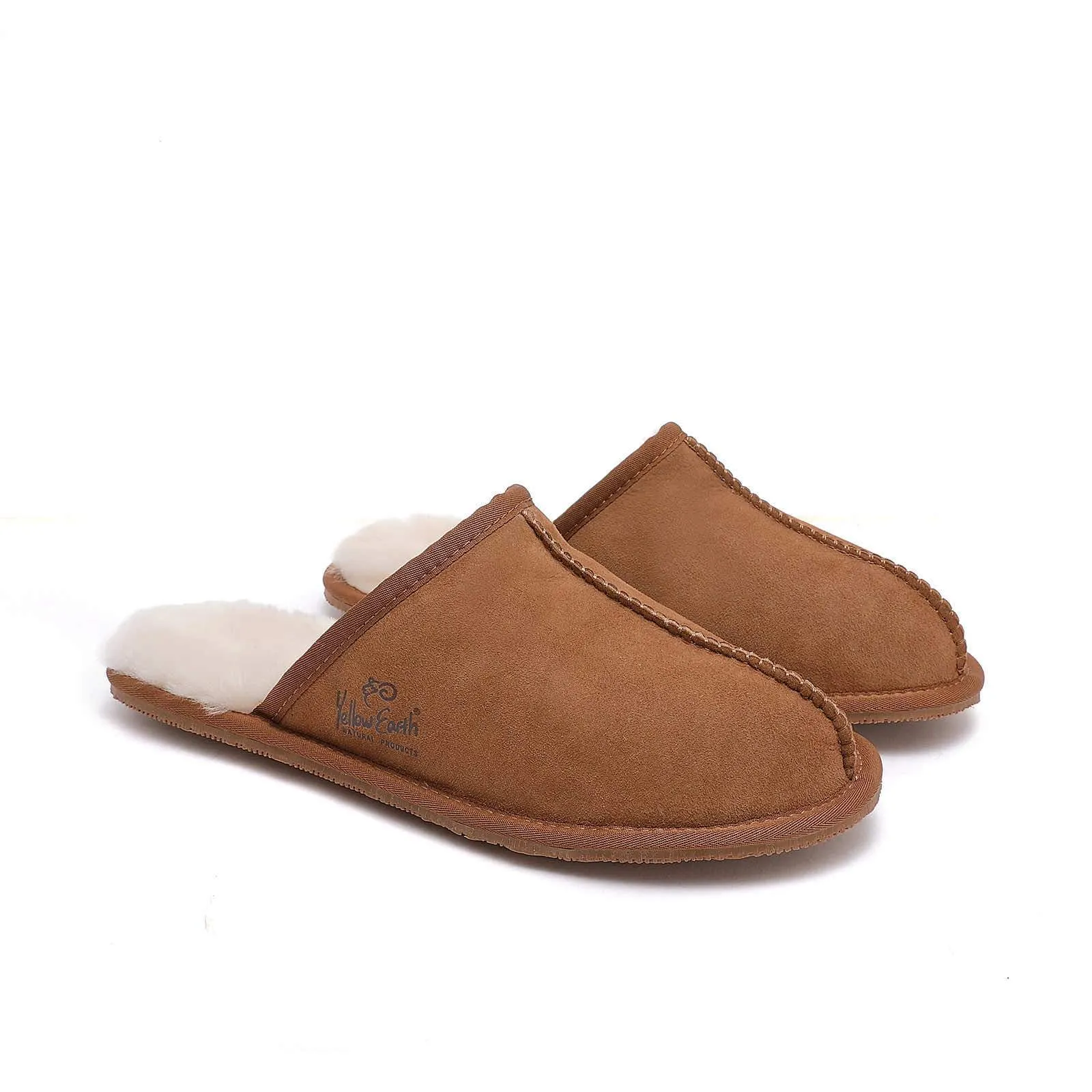 Men's Scuff - Australian Sheepskin UGG Slippers - Flexible Non-Slip Rubber Sole