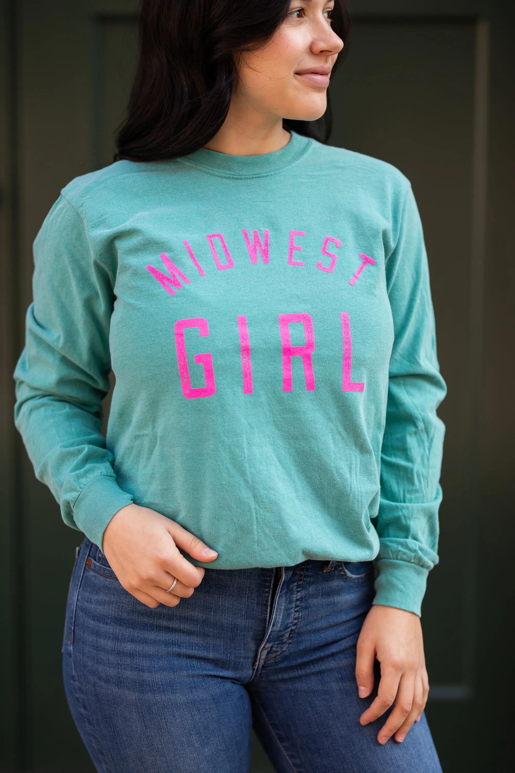 Midwest Girl Long Sleeve in Seafoam (FINAL SALE)