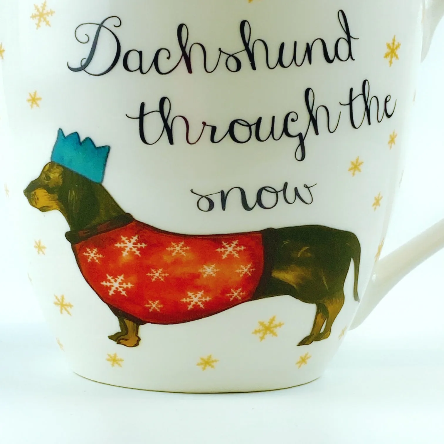 Milly Green British Design Crowned Dachshund Dog Coffee Mug Tea Cup 20 oz