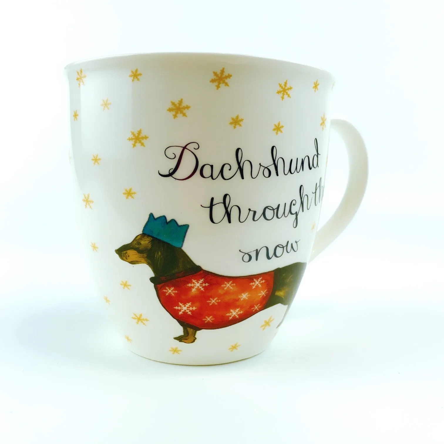 Milly Green British Design Crowned Dachshund Dog Coffee Mug Tea Cup 20 oz