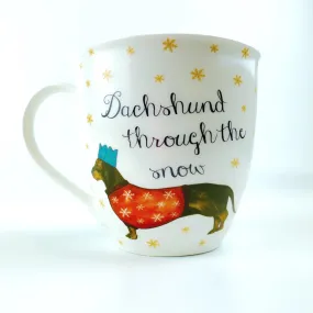 Milly Green British Design Crowned Dachshund Dog Coffee Mug Tea Cup 20 oz