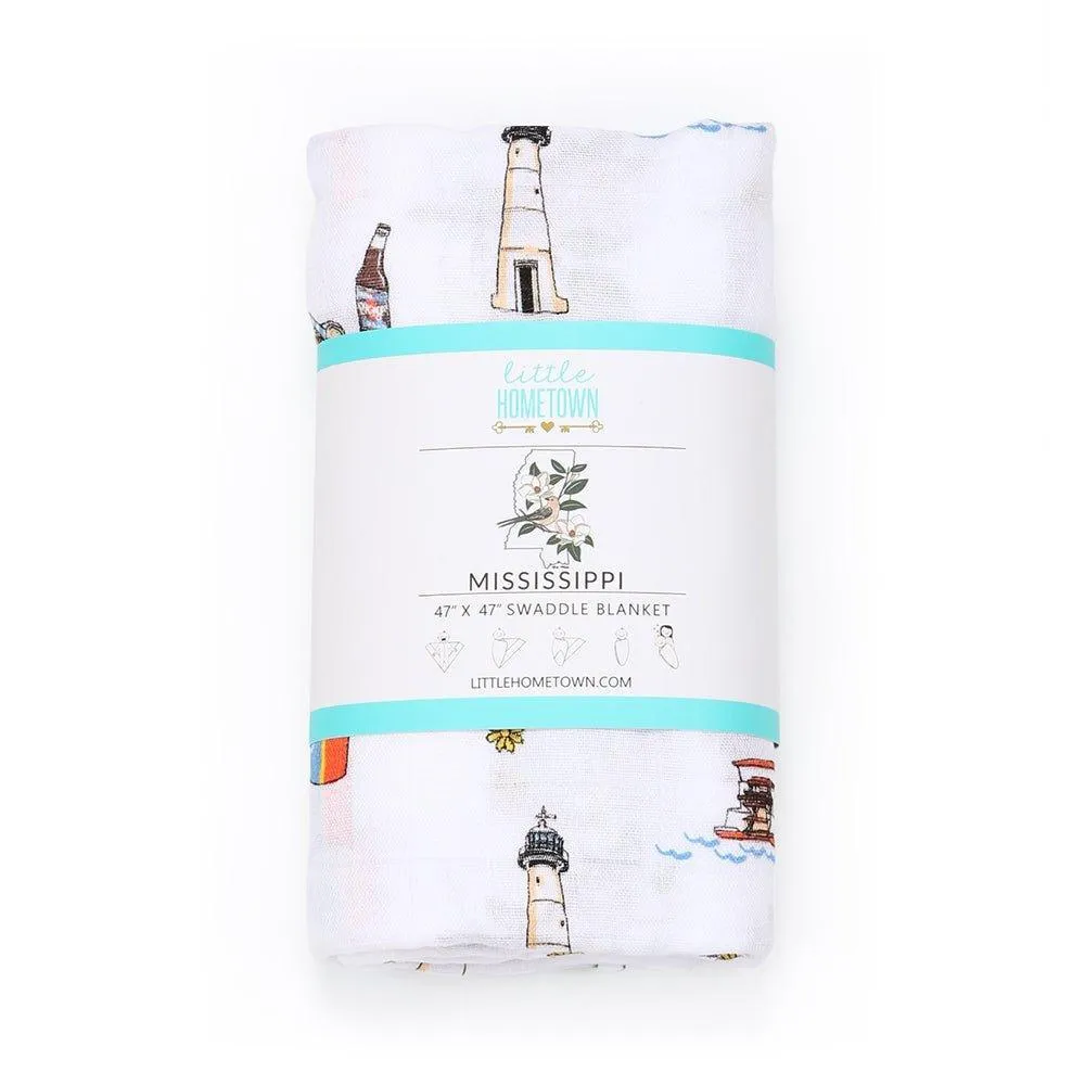 Mississippi Baby Muslin Swaddle Receiving Blanket