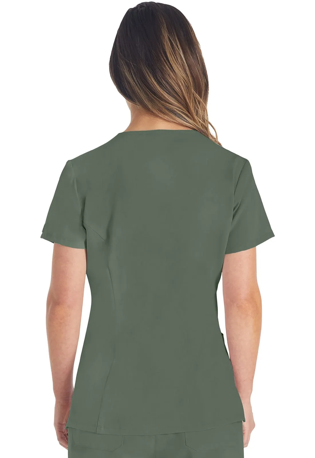 MoleMap Dickies EDS Essentials V-Neck Olive Top with 2 Monograms MM-DK615OLV