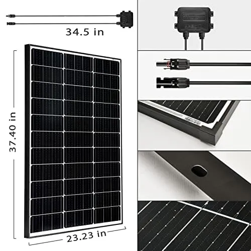 MSolarQ™ 100W Solar Panel: Monocrystalline, 12V, 22.8% High-Efficiency Off-Grid