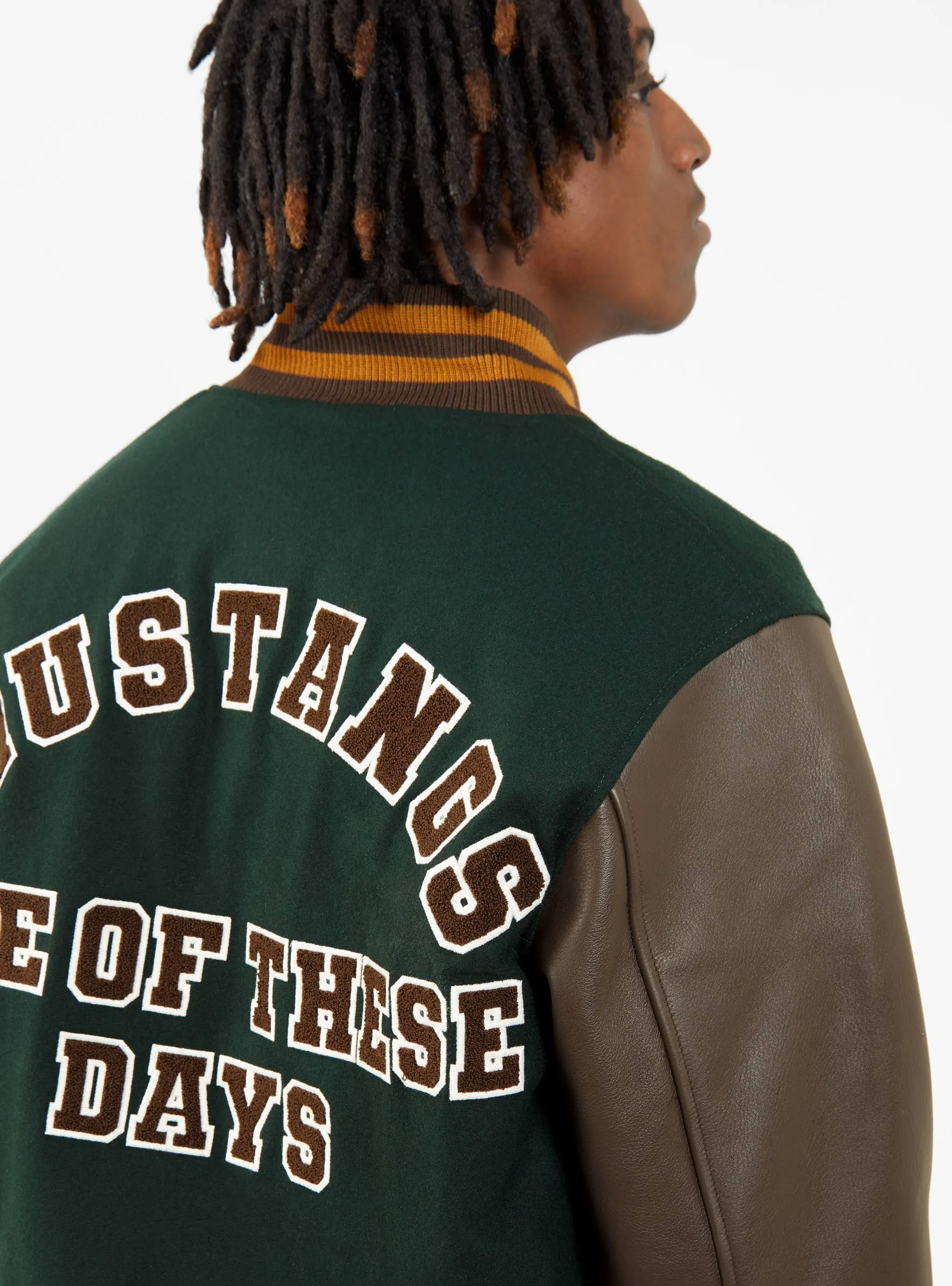 Mustang Varsity Jacket Green & Brown