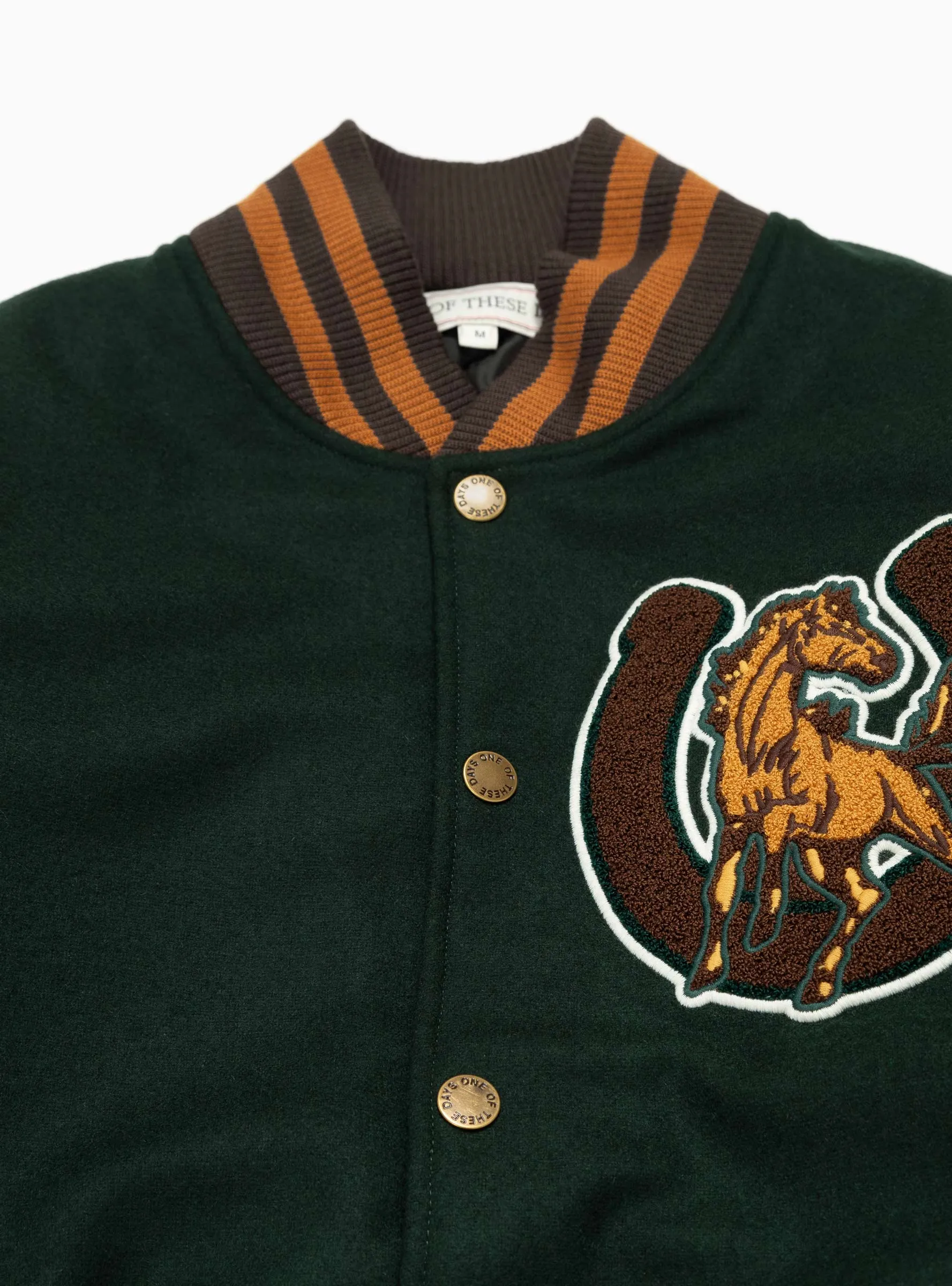 Mustang Varsity Jacket Green & Brown