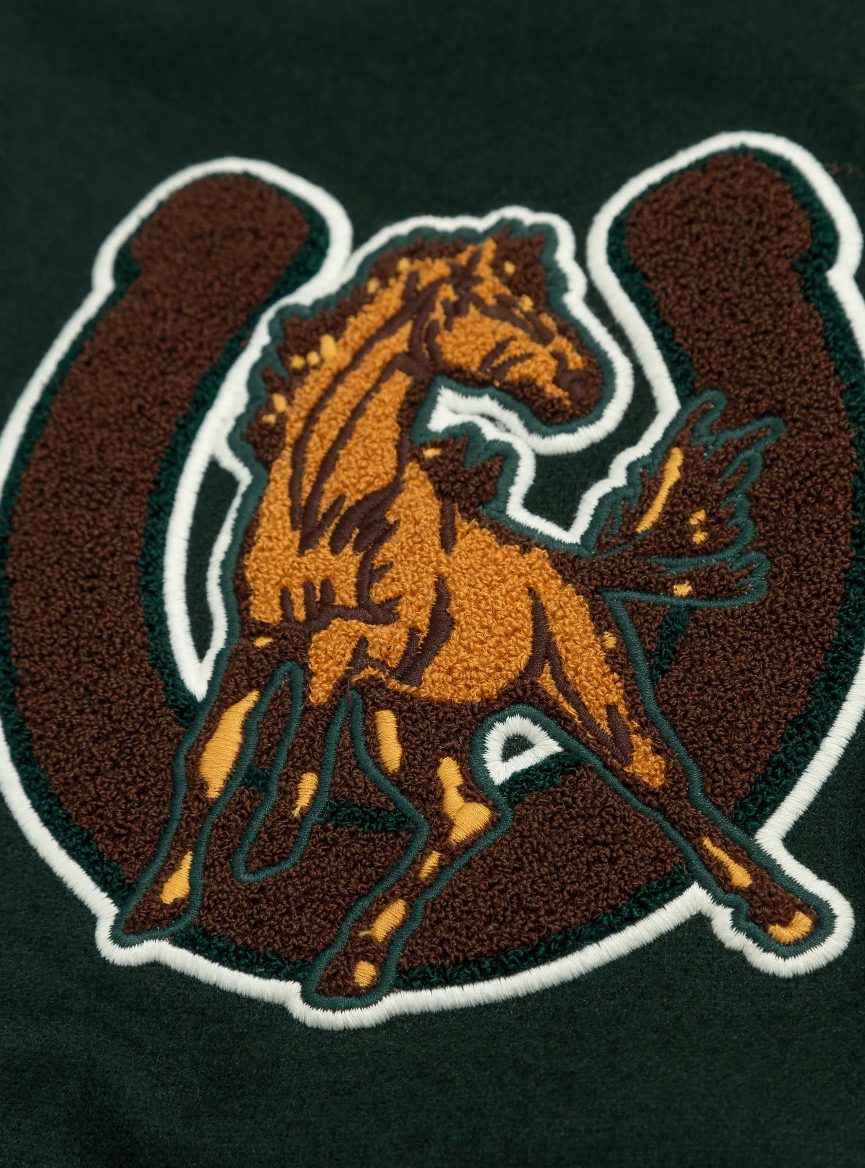 Mustang Varsity Jacket Green & Brown