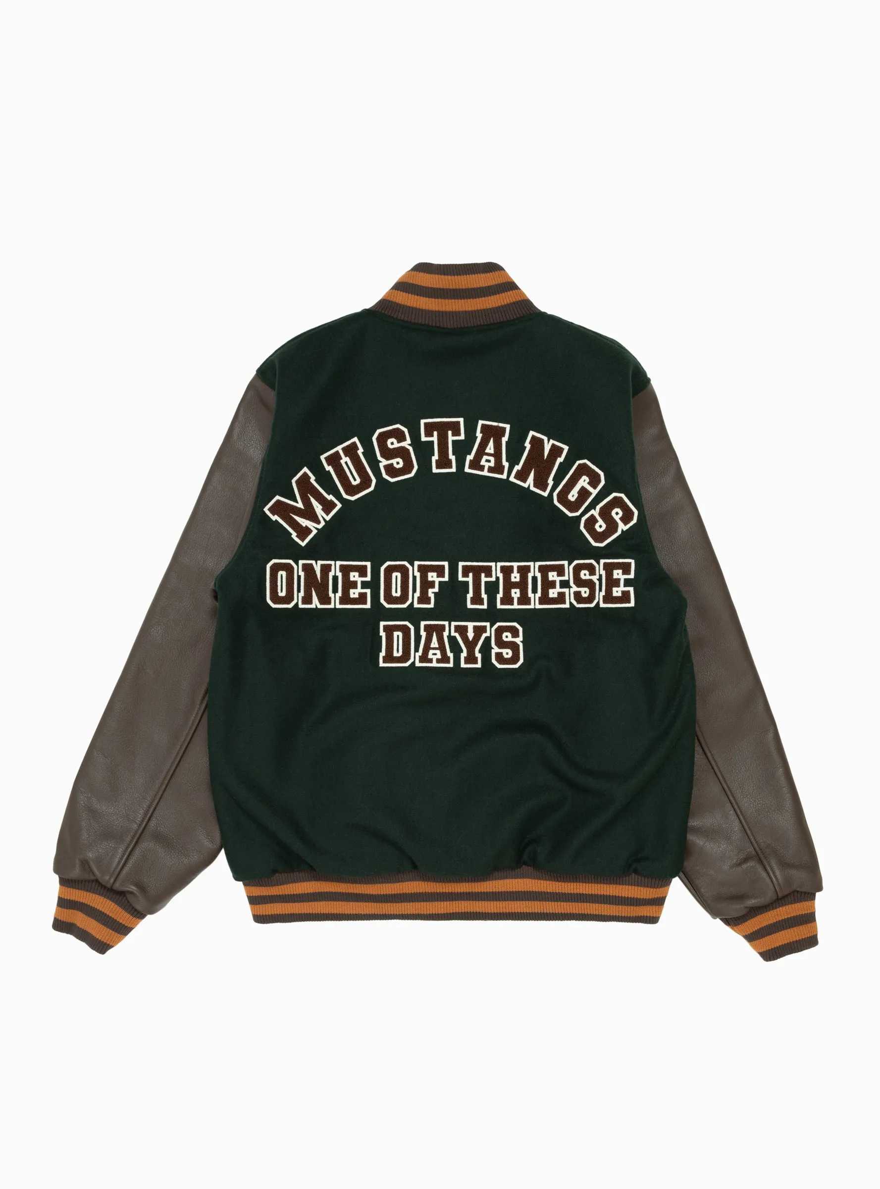 Mustang Varsity Jacket Green & Brown