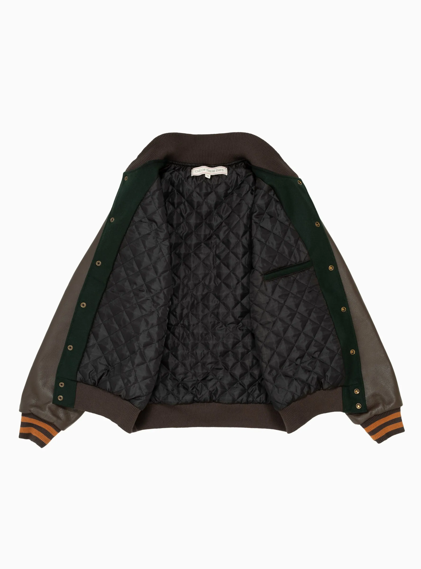 Mustang Varsity Jacket Green & Brown