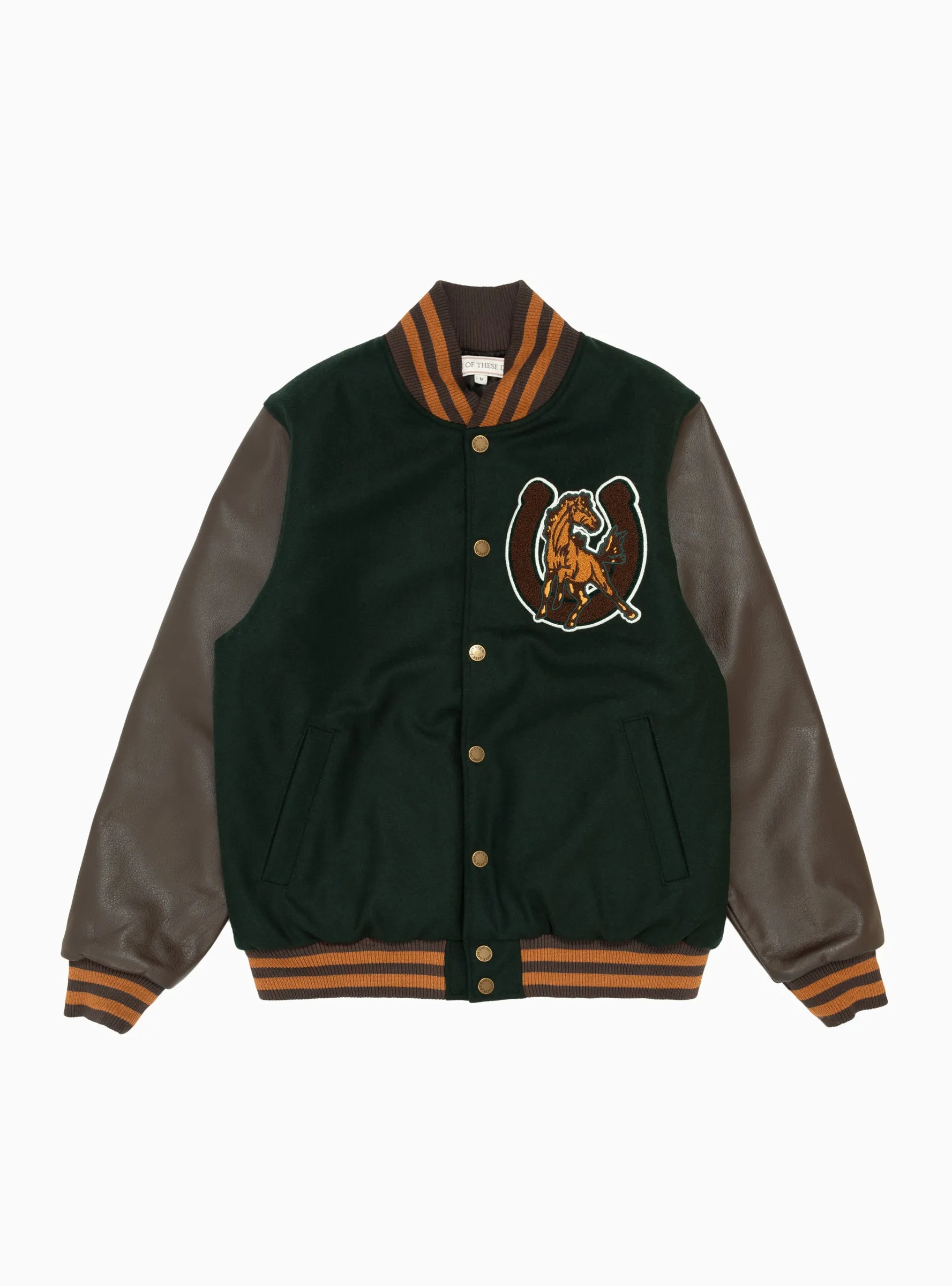 Mustang Varsity Jacket Green & Brown