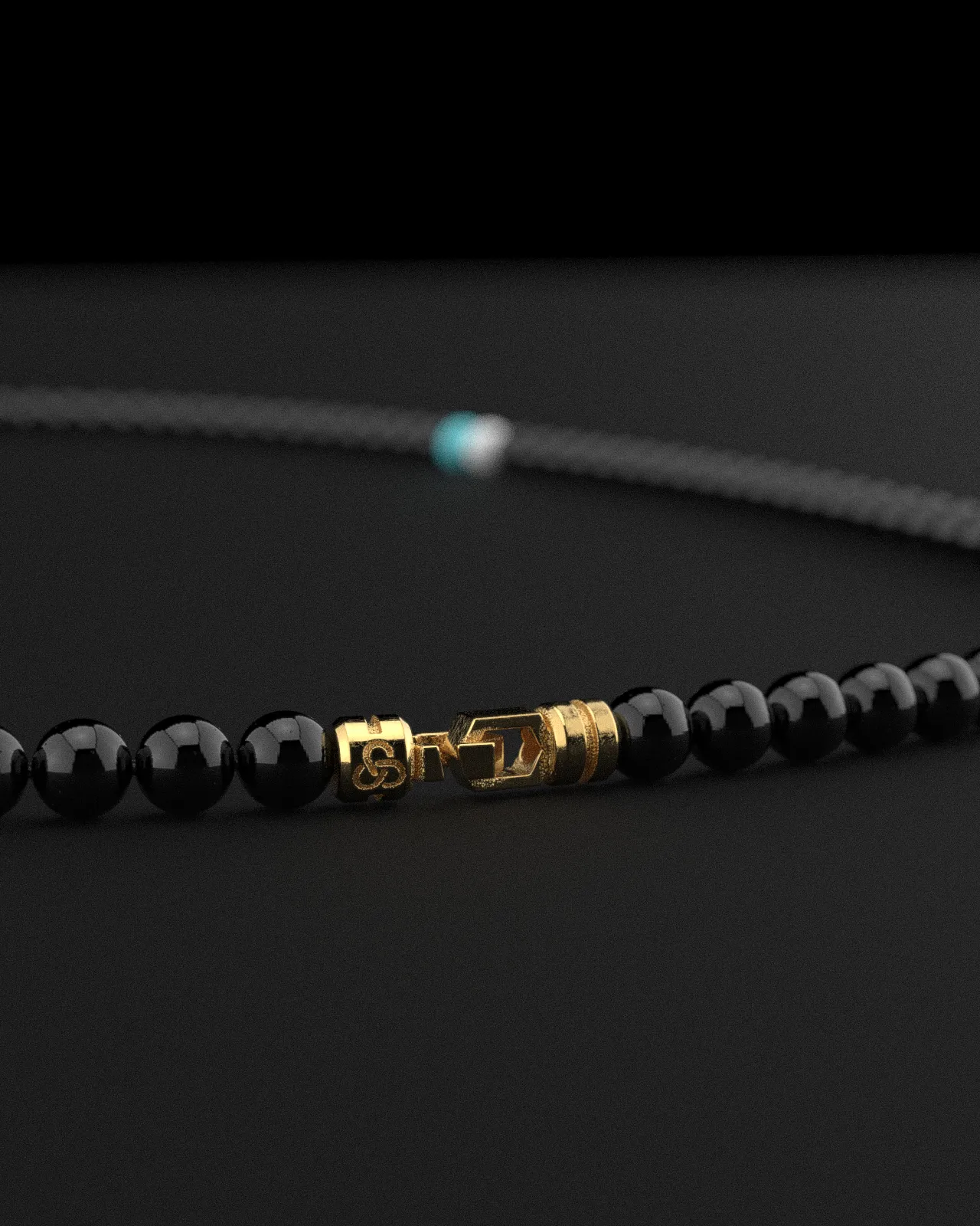 Onyx   Turquoise   Tridacna Necklace 6mm | Vertex