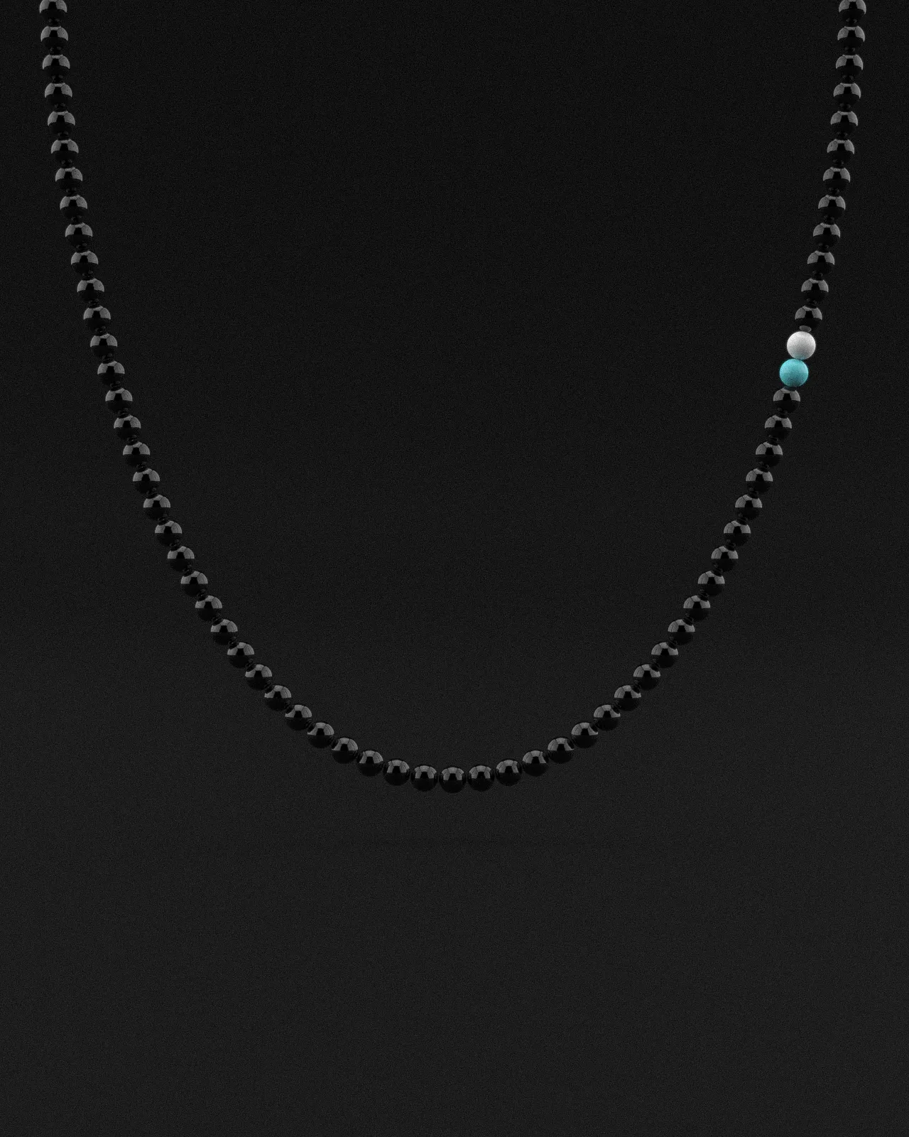 Onyx   Turquoise   Tridacna Necklace 6mm | Vertex