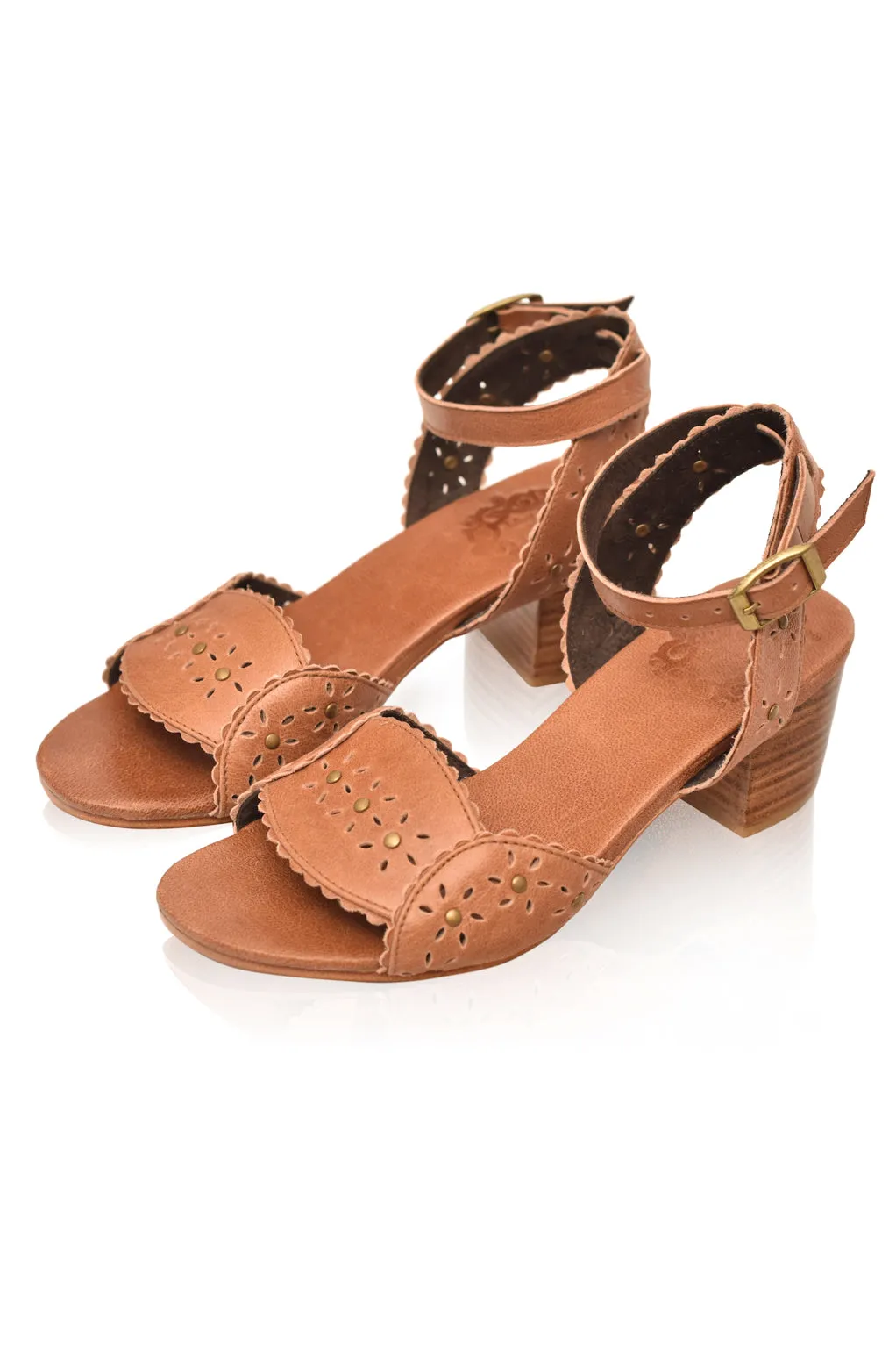 Paloma Leather Heel Sandals