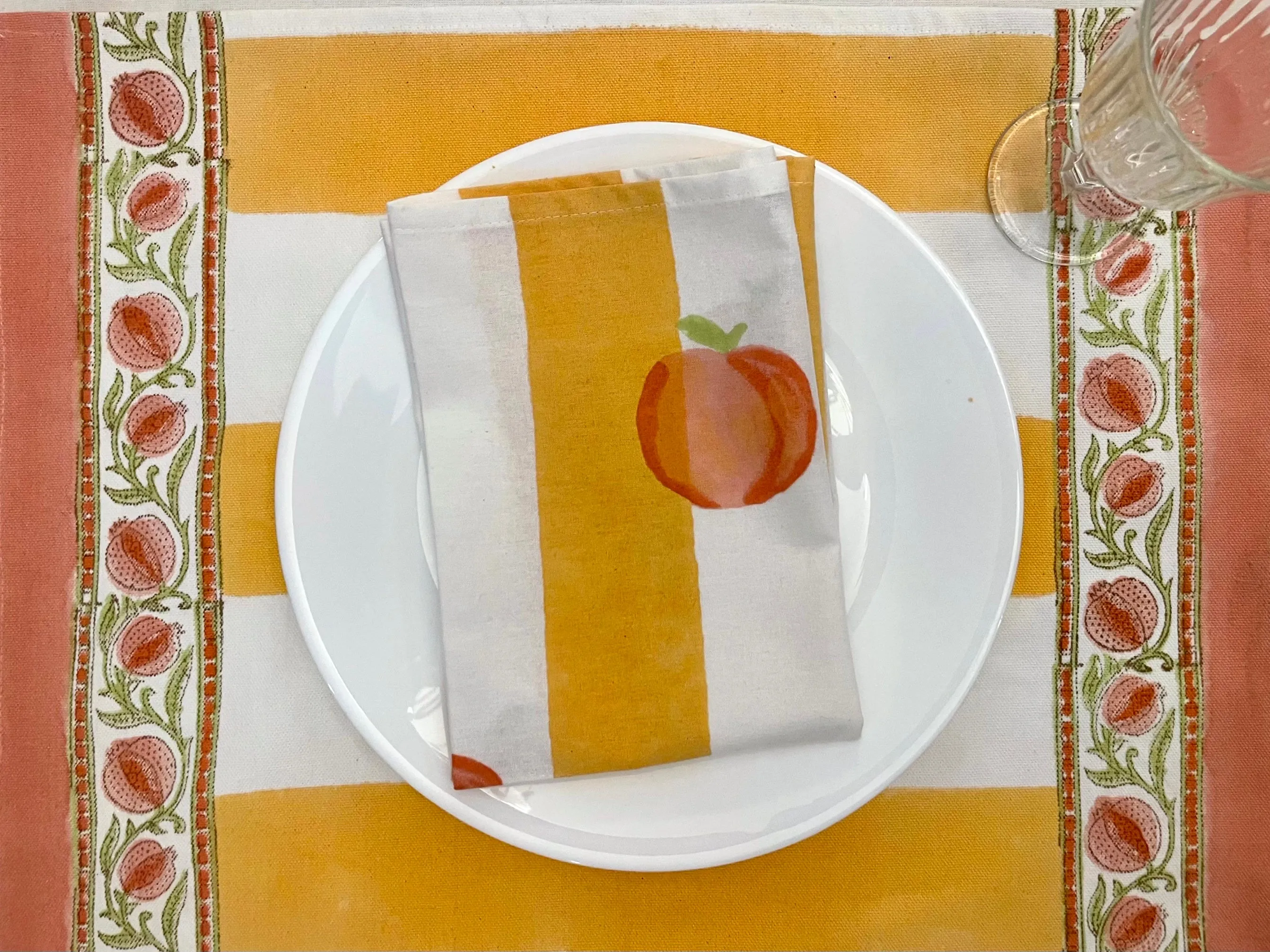 Positano Yellow Stripe Placemat Set