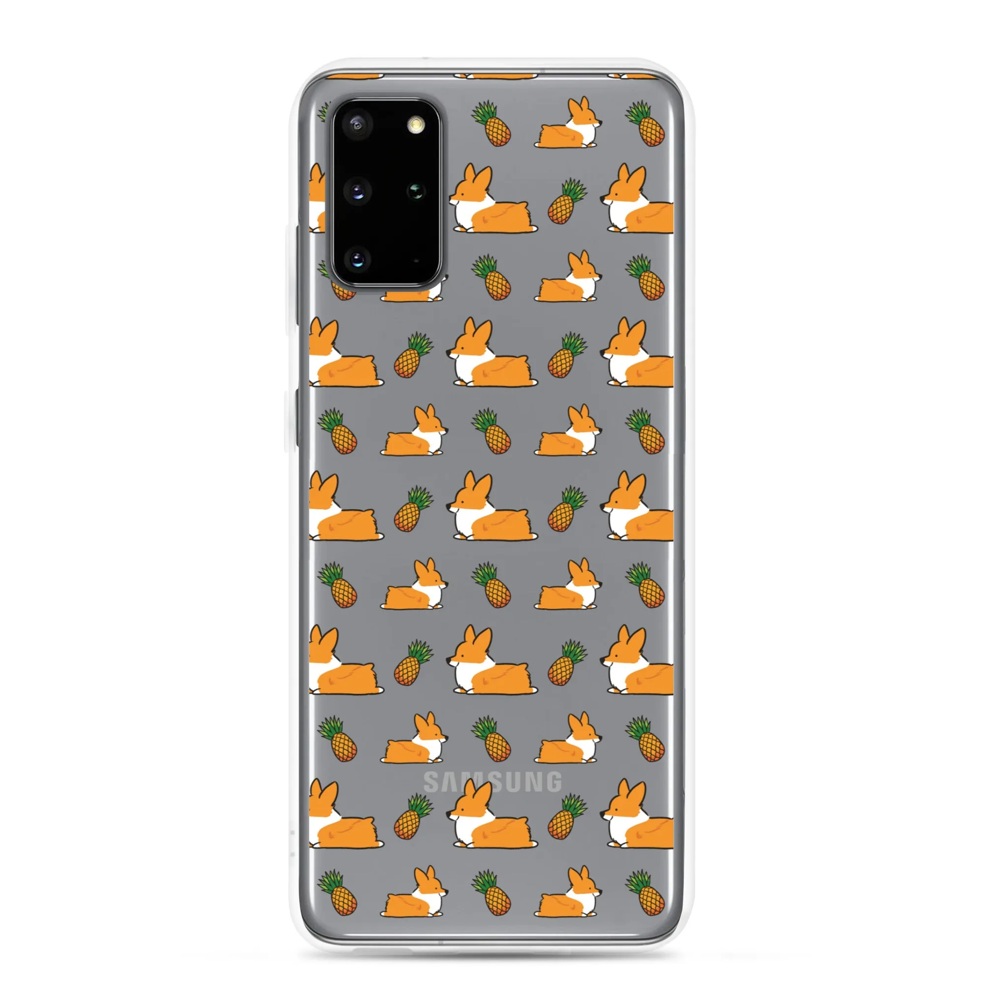 "Pineapple Corgis" Clear Samsung Phone Case