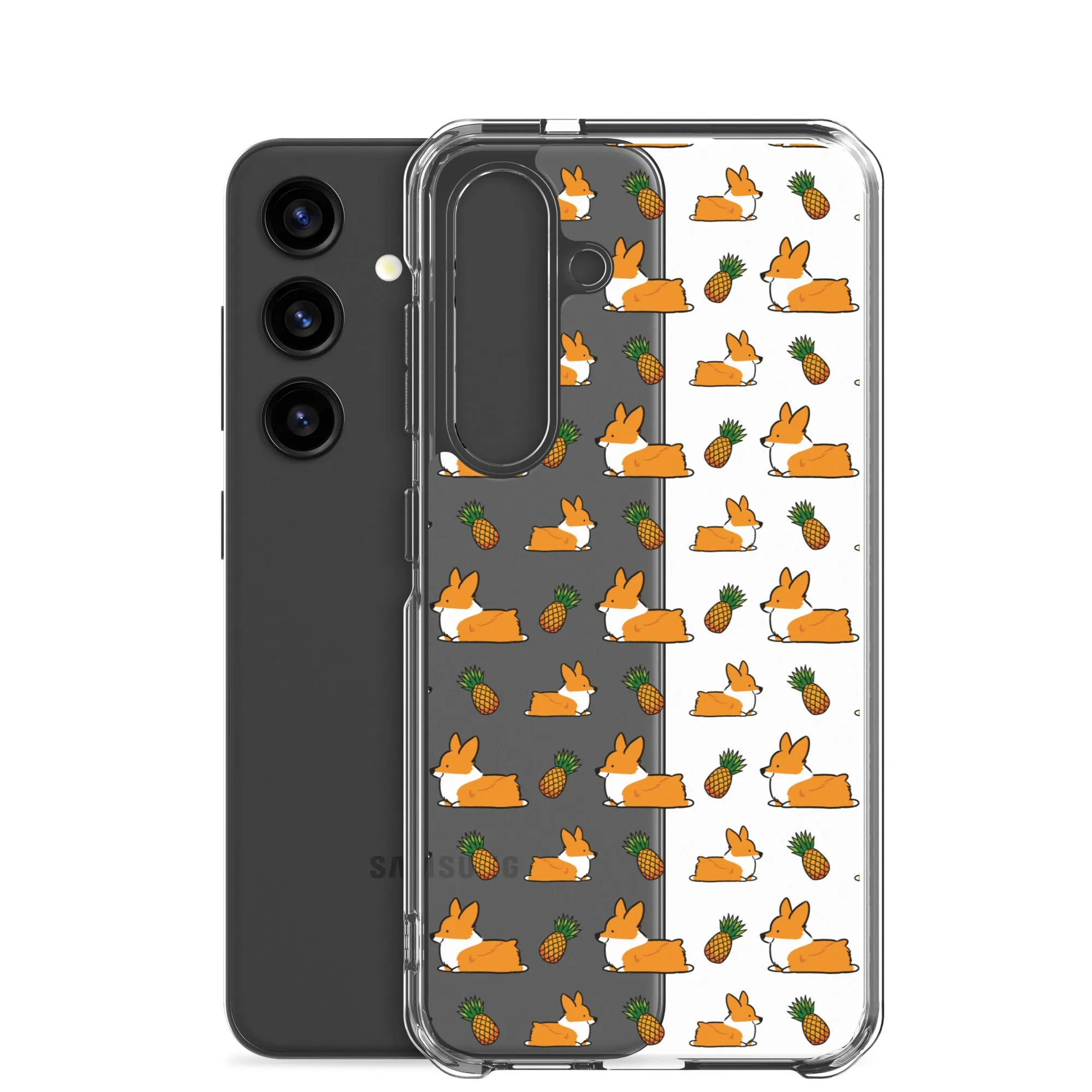 "Pineapple Corgis" Clear Samsung Phone Case