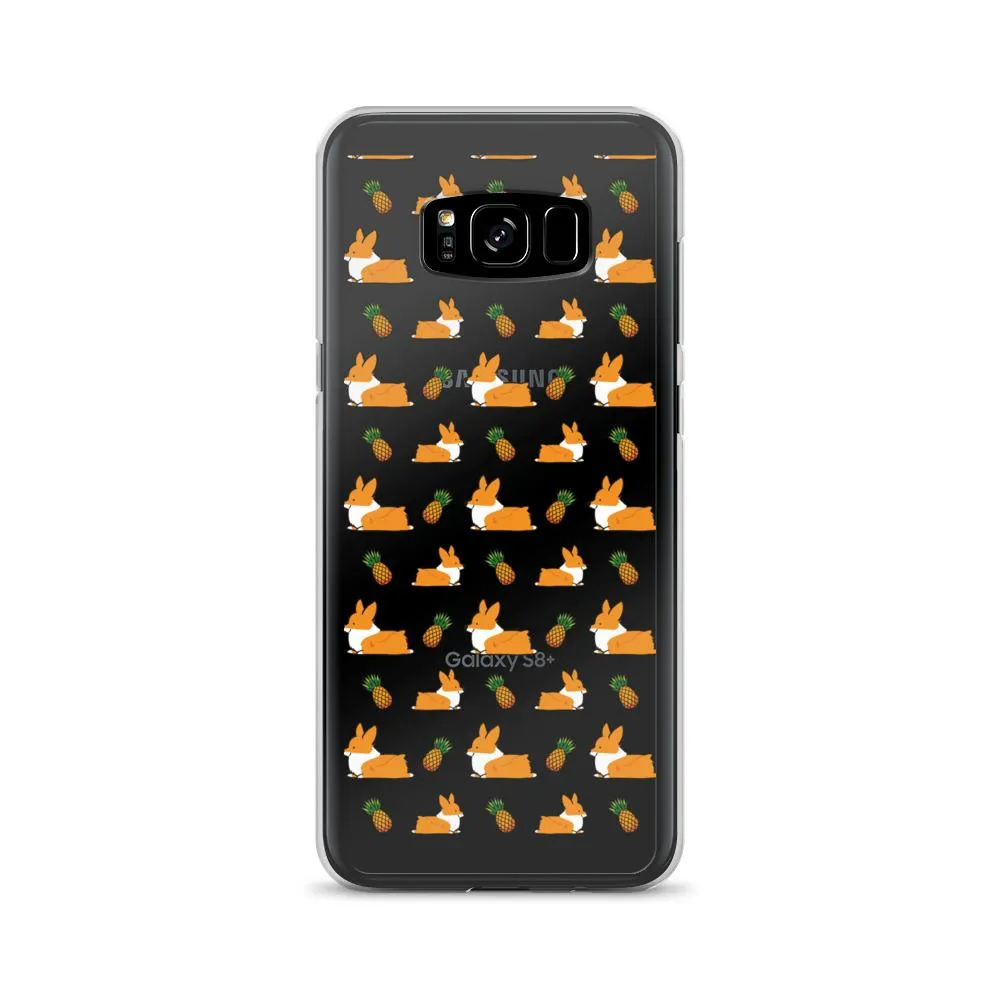 "Pineapple Corgis" Clear Samsung Phone Case