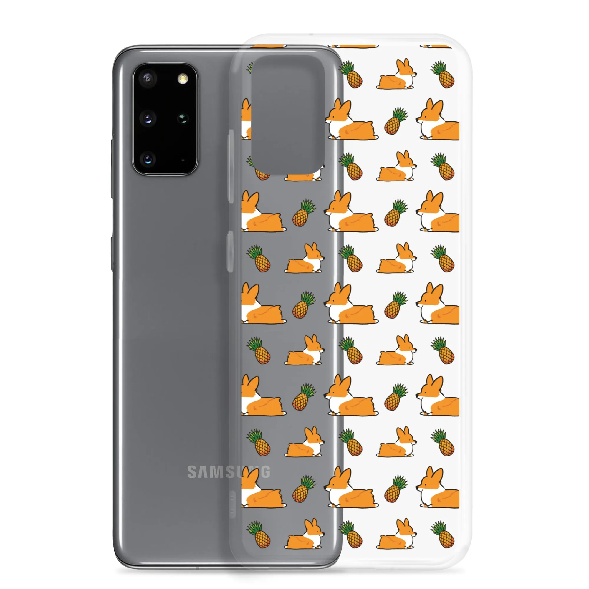 "Pineapple Corgis" Clear Samsung Phone Case