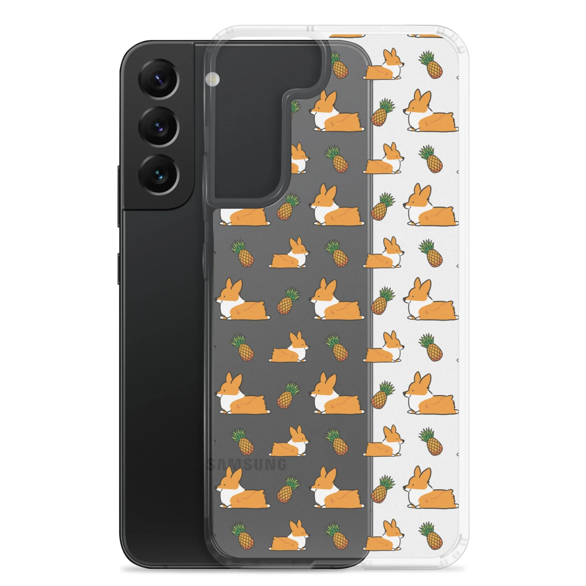 "Pineapple Corgis" Clear Samsung Phone Case