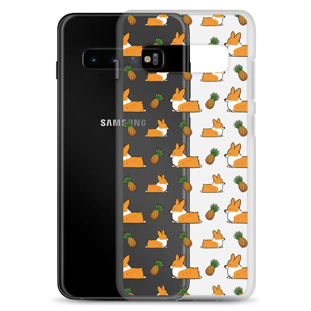 "Pineapple Corgis" Clear Samsung Phone Case