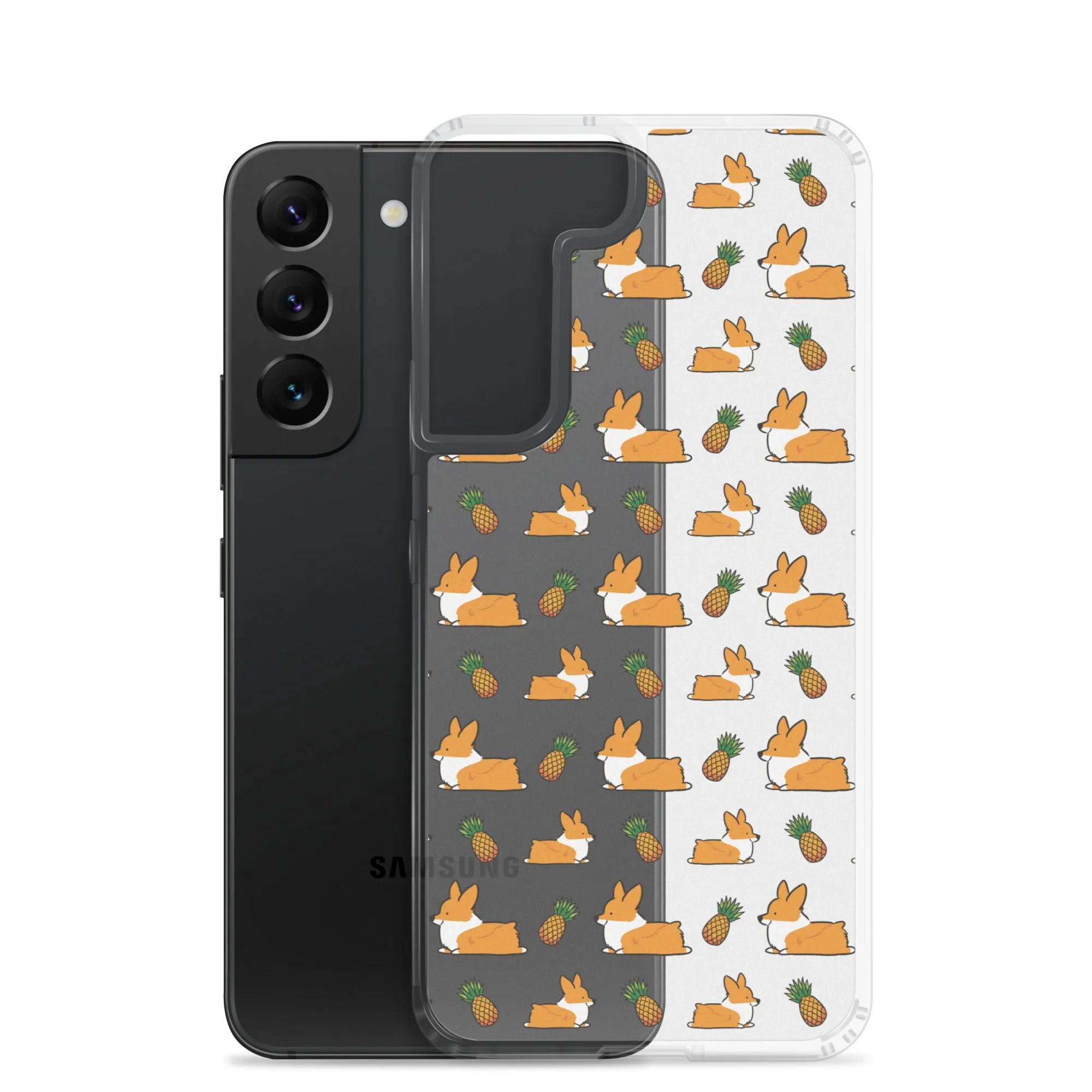 "Pineapple Corgis" Clear Samsung Phone Case