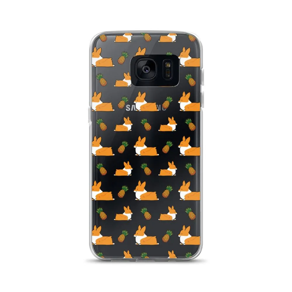 "Pineapple Corgis" Clear Samsung Phone Case