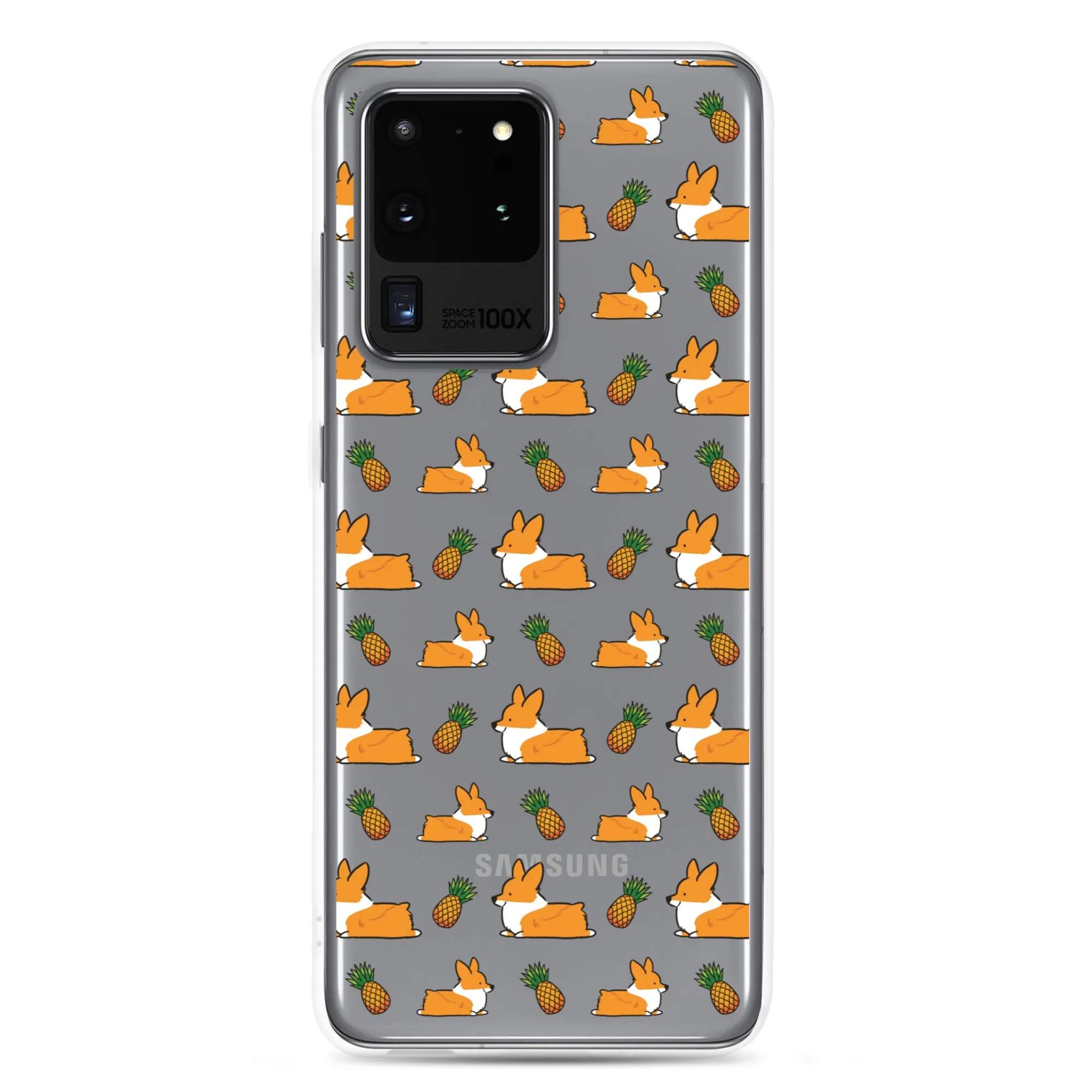 "Pineapple Corgis" Clear Samsung Phone Case