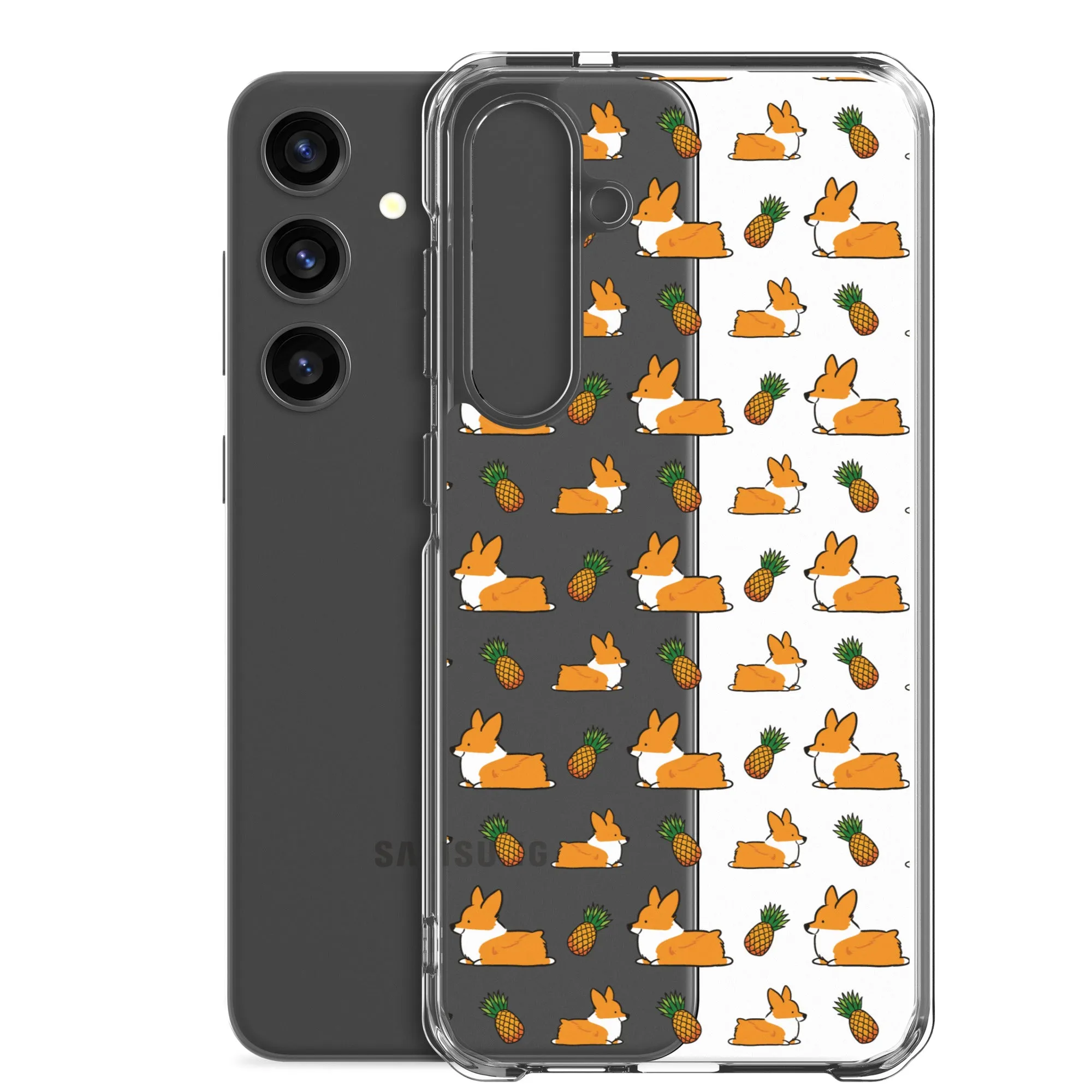 "Pineapple Corgis" Clear Samsung Phone Case