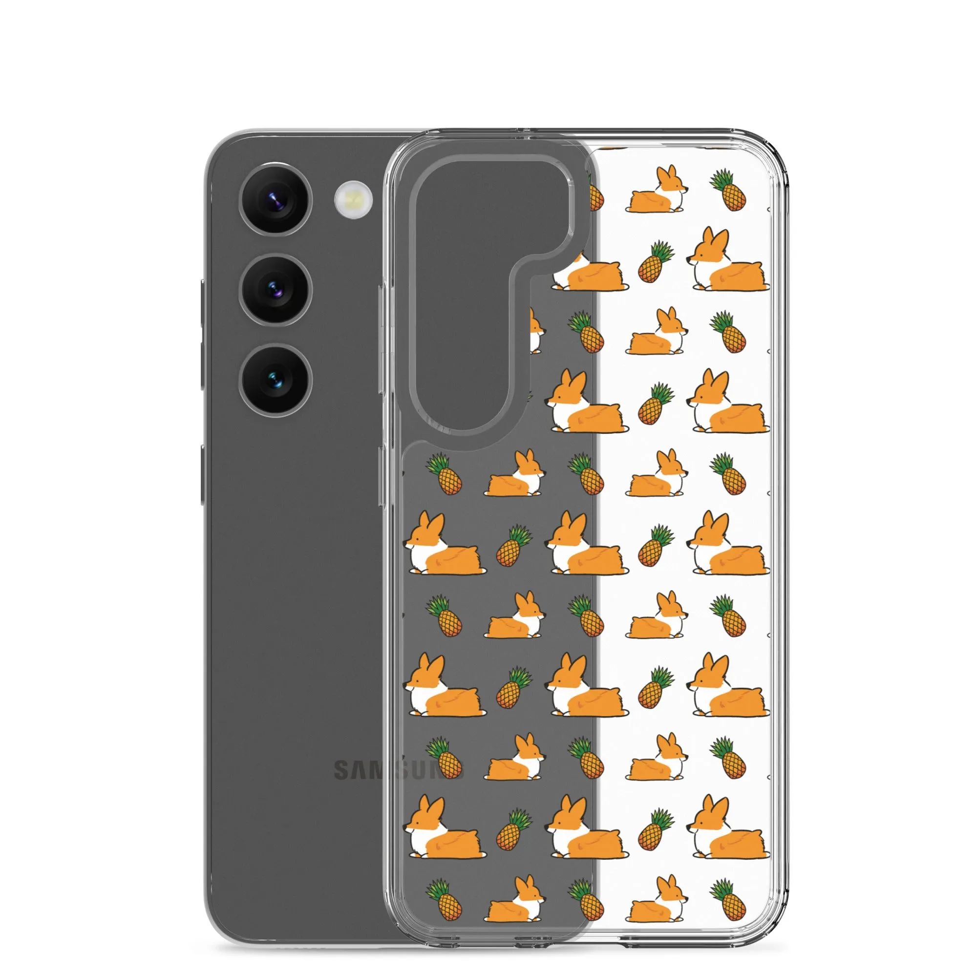 "Pineapple Corgis" Clear Samsung Phone Case