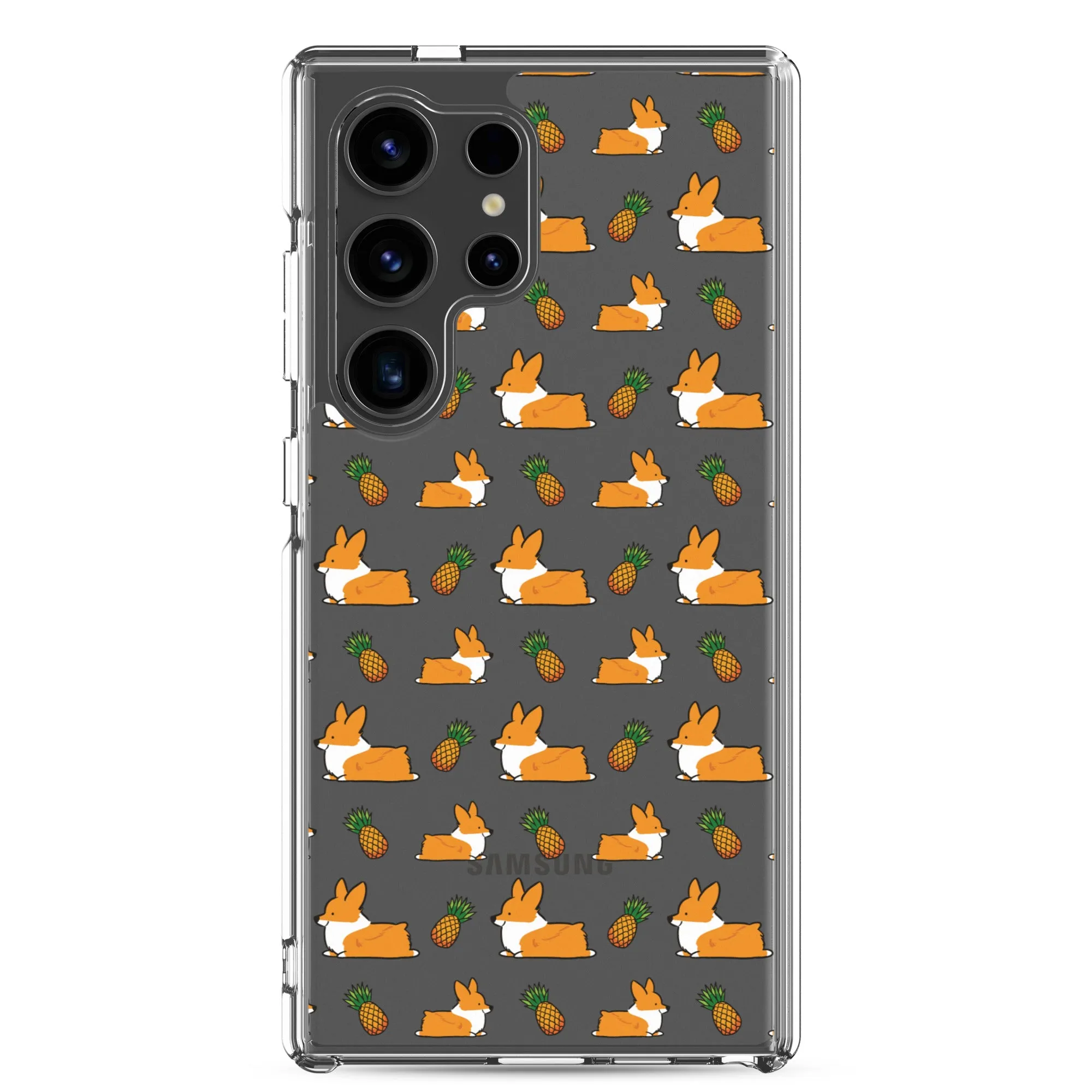 "Pineapple Corgis" Clear Samsung Phone Case