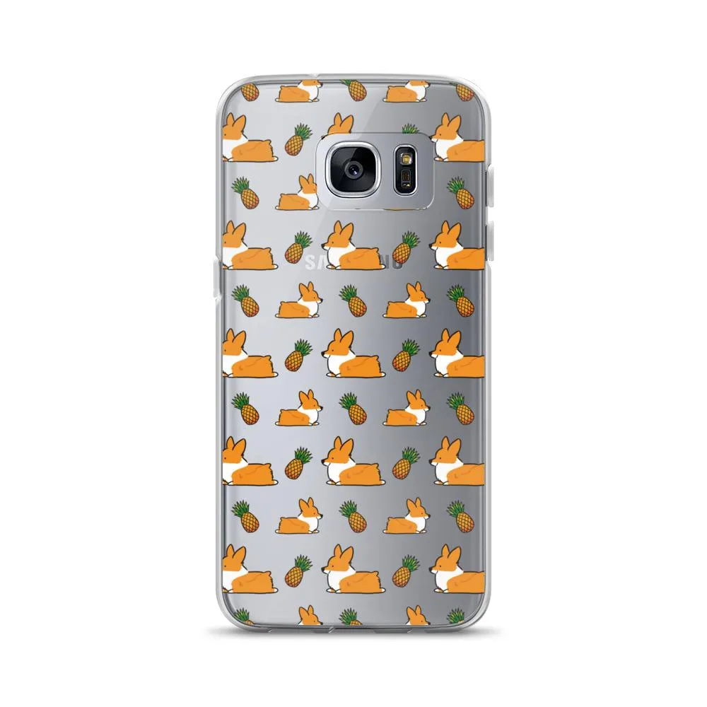 "Pineapple Corgis" Clear Samsung Phone Case