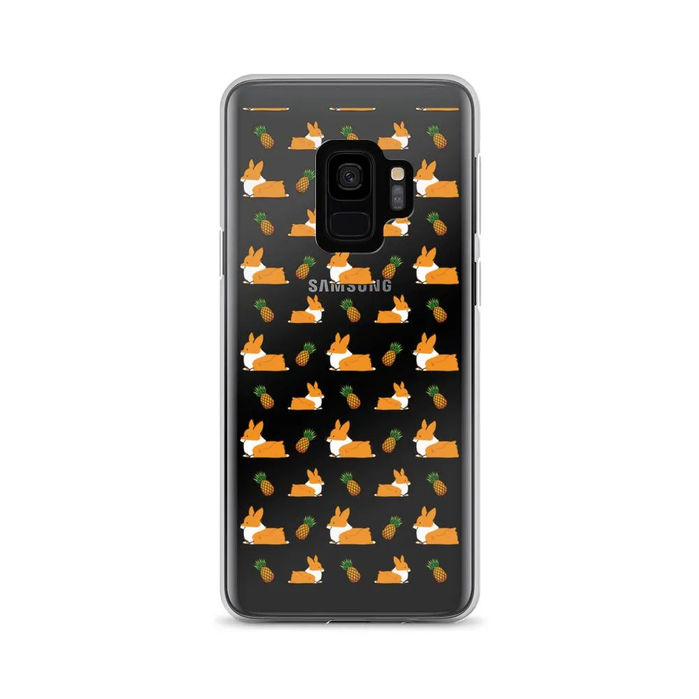 "Pineapple Corgis" Clear Samsung Phone Case