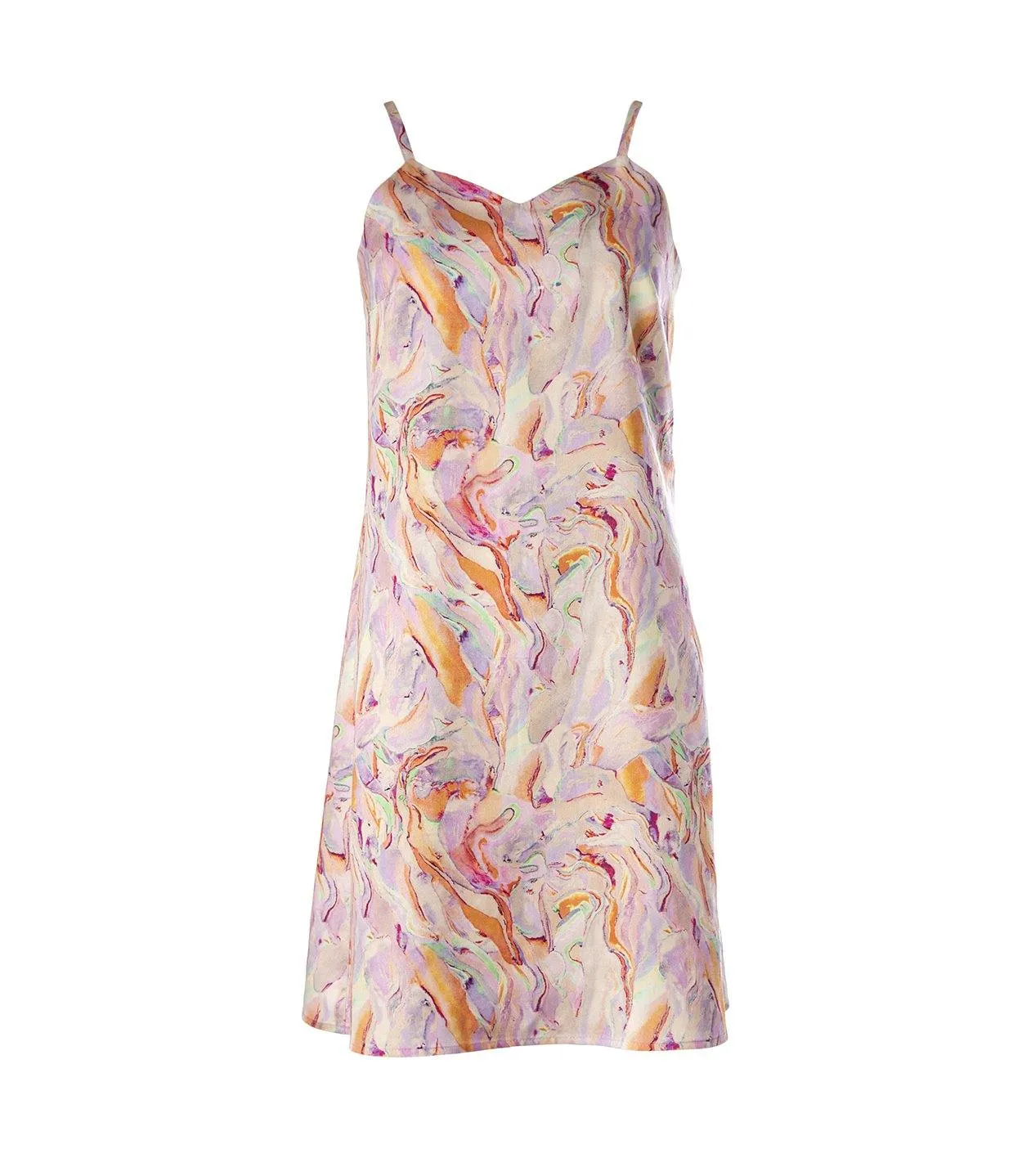 Rainbow Marble Slip Dress