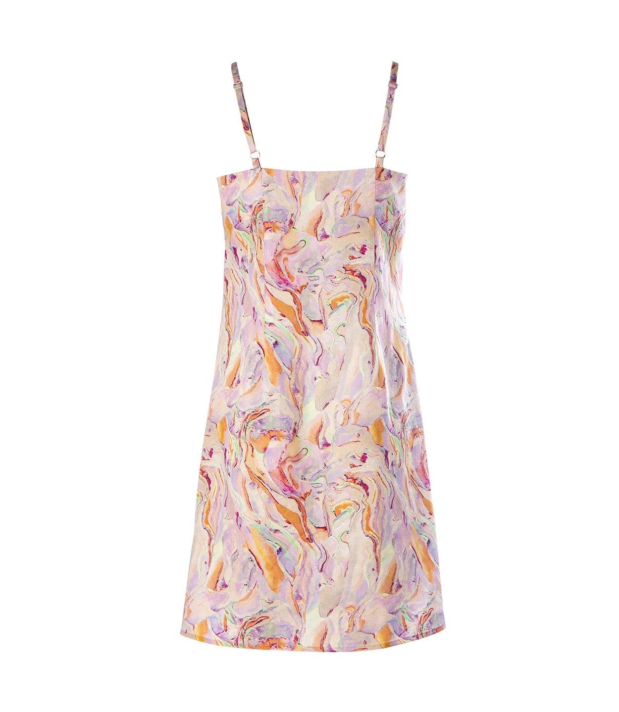 Rainbow Marble Slip Dress