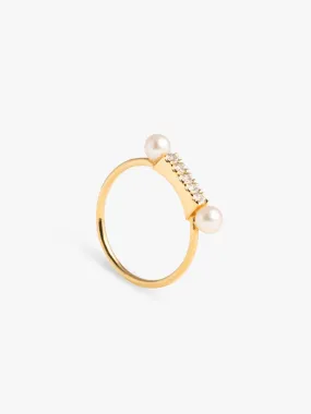 Ring Frontier Pearl Lab Diamonds 14kt Solid Gold