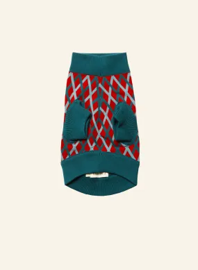 Rodney Dog Jumper - Teal Lattice