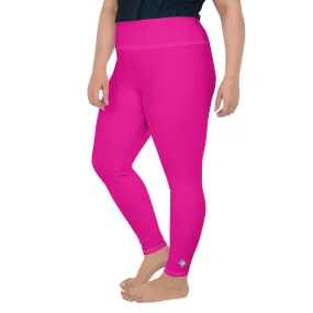 Sculpt and Stretch: Plus Size Solid Color Yoga Pants for Her - Hollywood Cerise