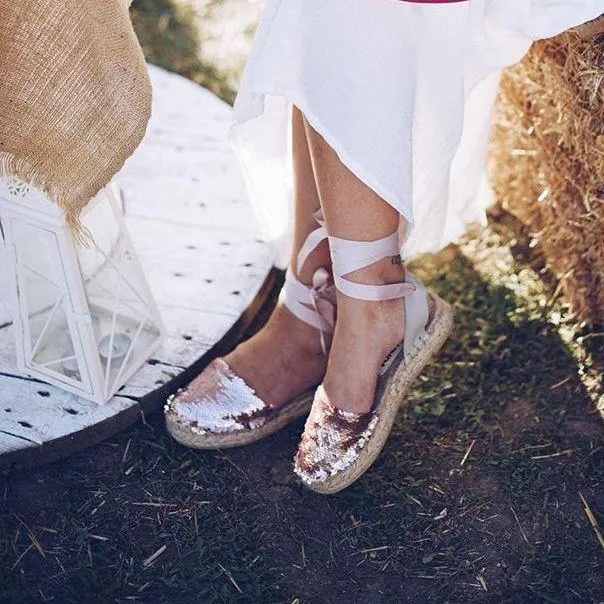 Sequin Espadrilles - Rosé - Classic Sole