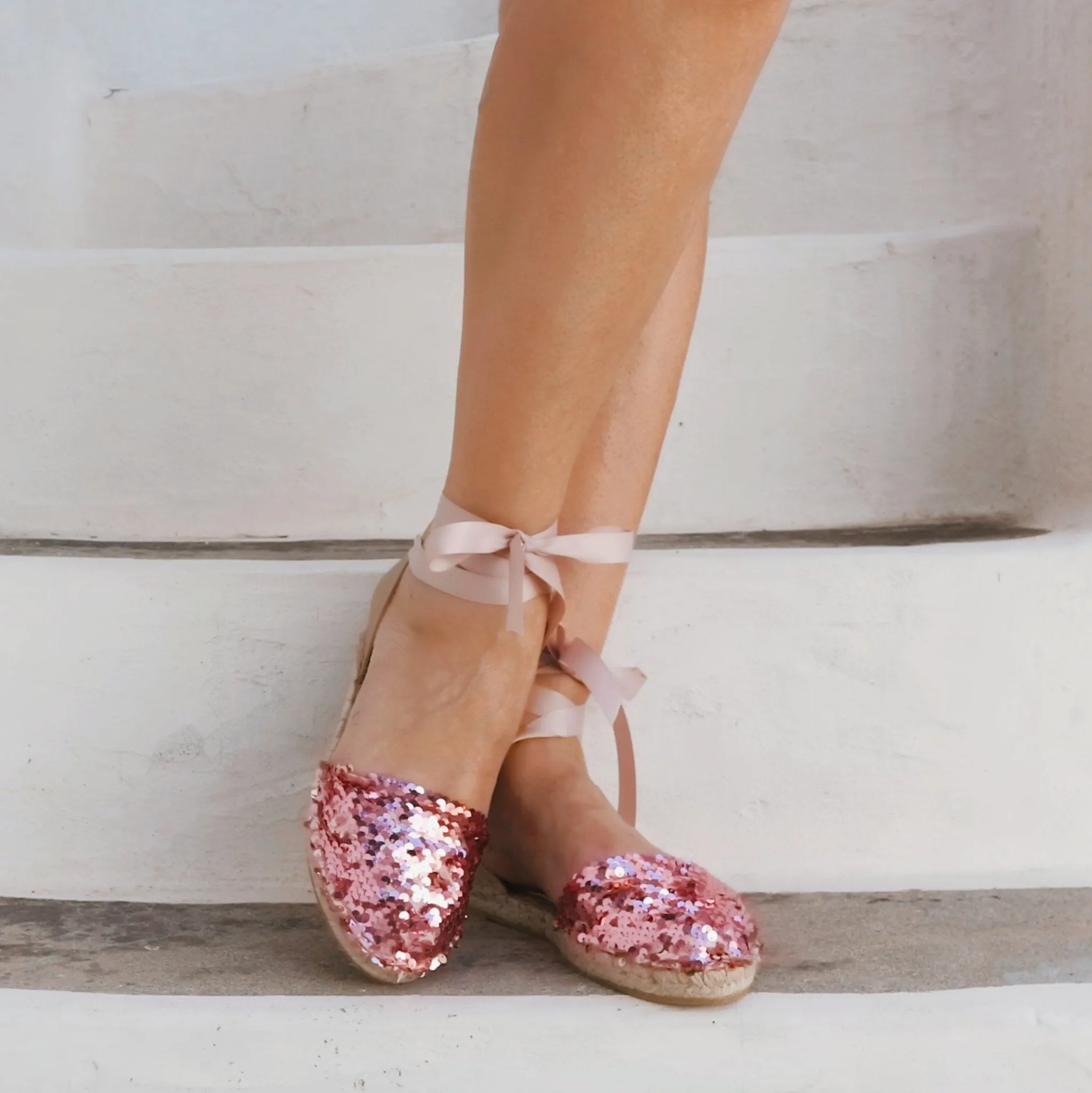 Sequin Espadrilles - Rosé - Classic Sole