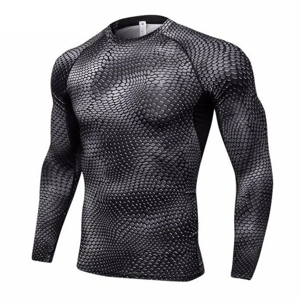 Serpentine Long Sleeve No Gi BJJ Compression Rash Guards for Jiu Jitsu, MMA, Grappling & Wrestling