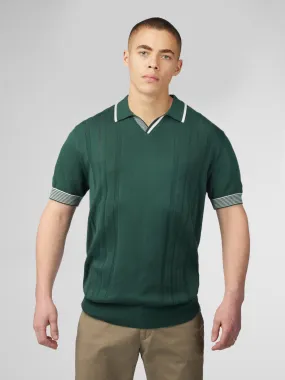 Signature Open Neck Polo - Green