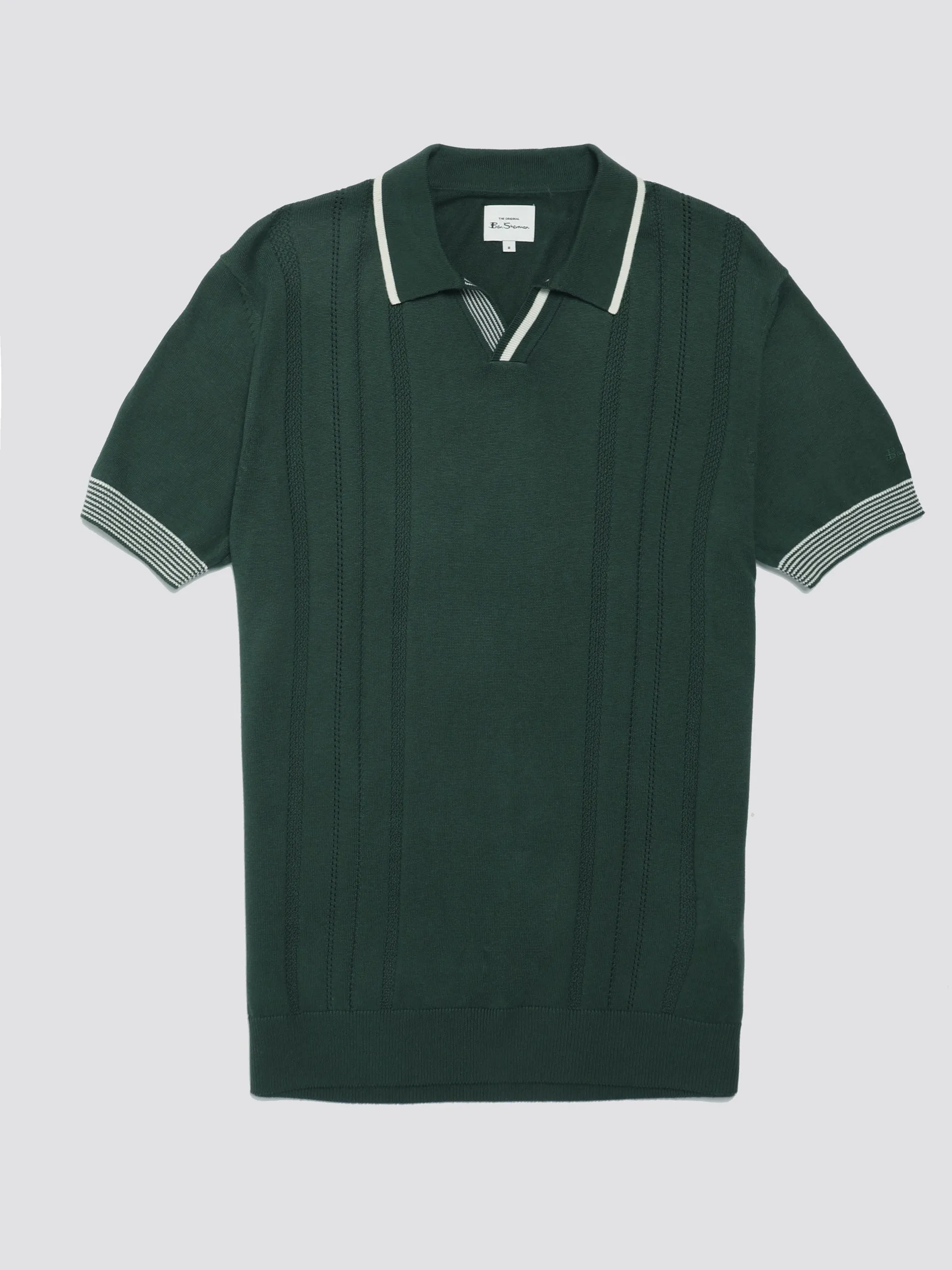 Signature Open Neck Polo - Green