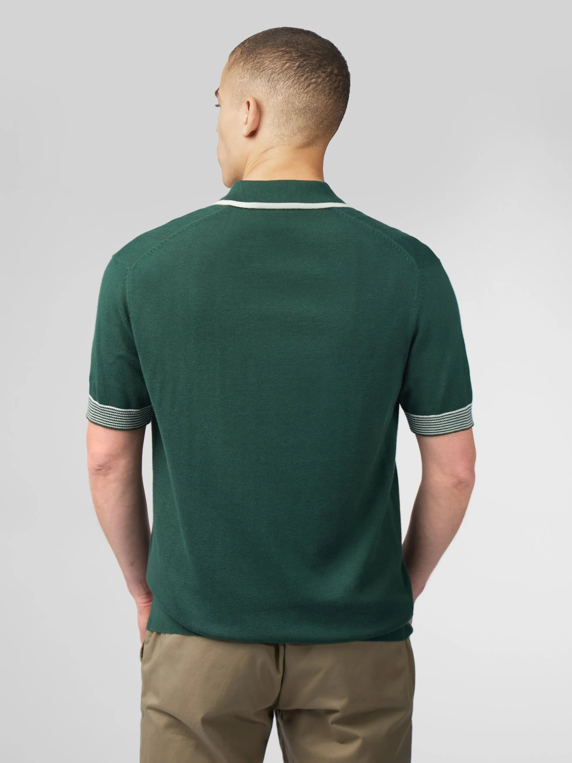 Signature Open Neck Polo - Green